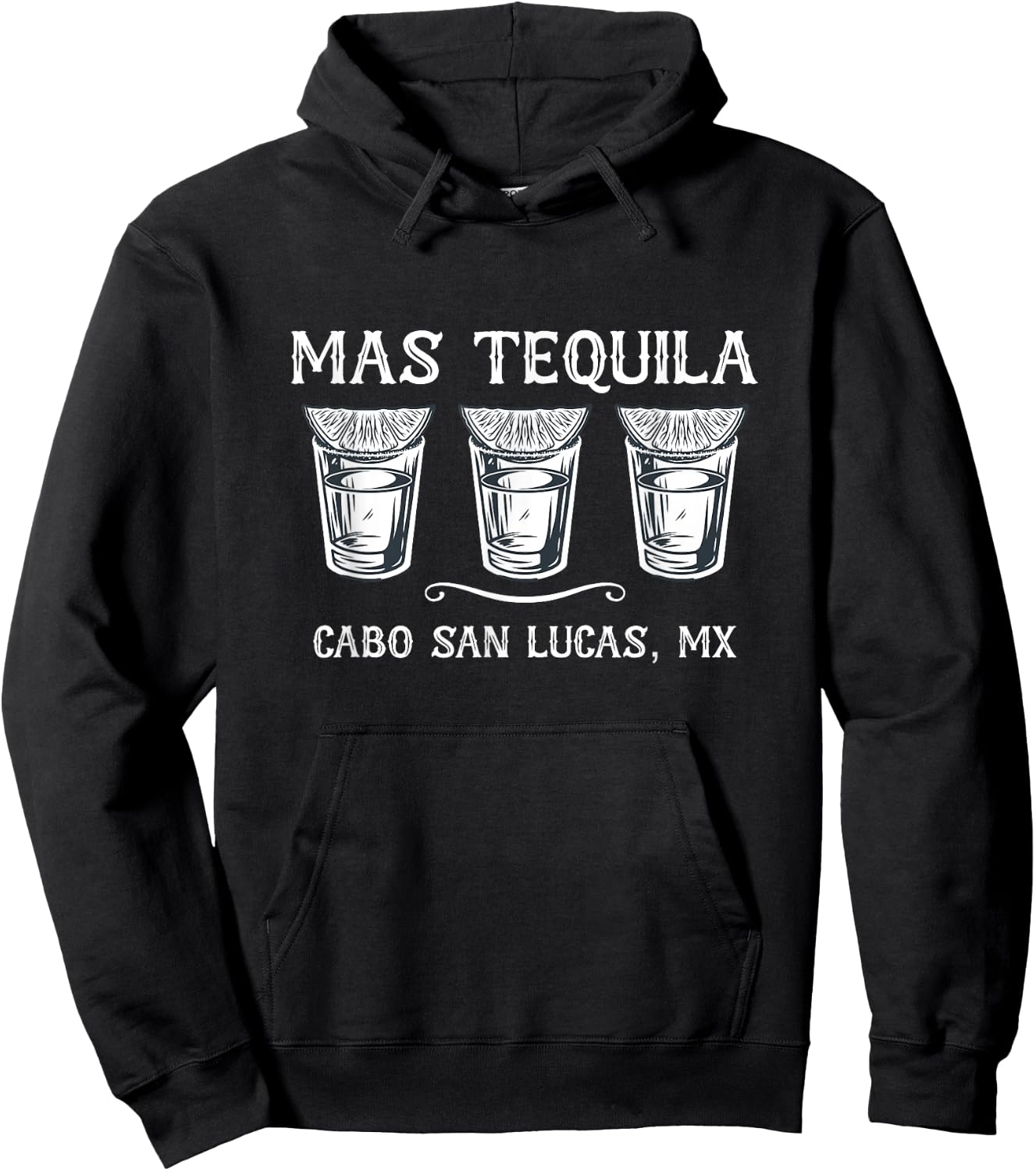Mas Tequila Cabo San Lucas MX Funny Travel Hoodie - Hoodie | Black