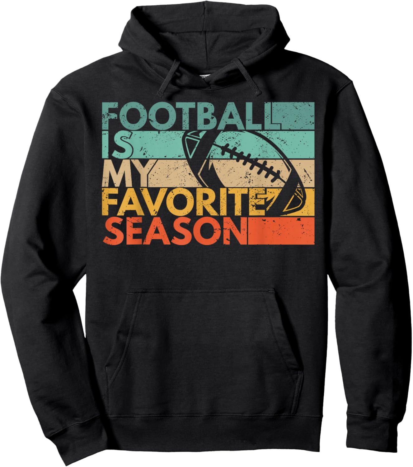 Football is My Favorite Season Vintage Retro Football Hoodie - Hoodie | Black