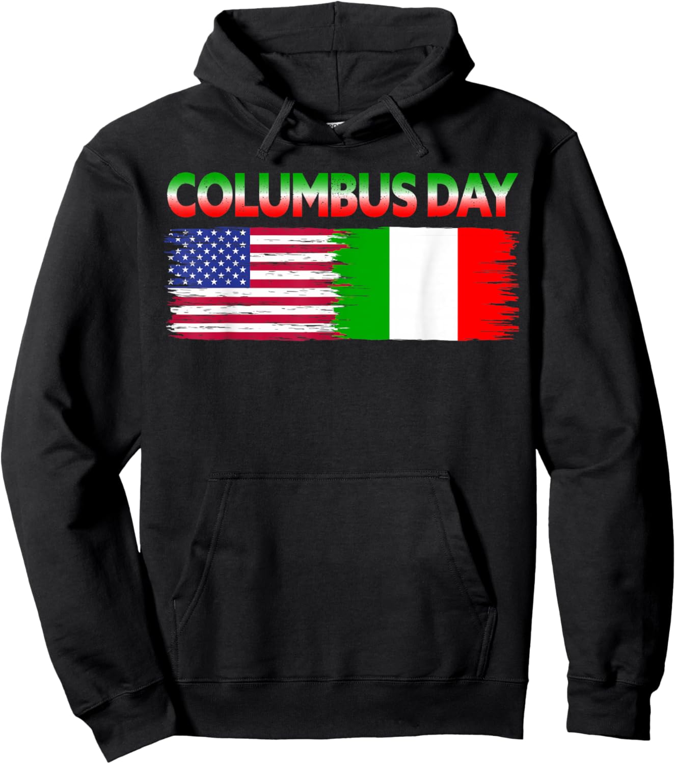 Christopher Columbus Day USA Flag Italian American Heritage Hoodie - Hoodie | Black