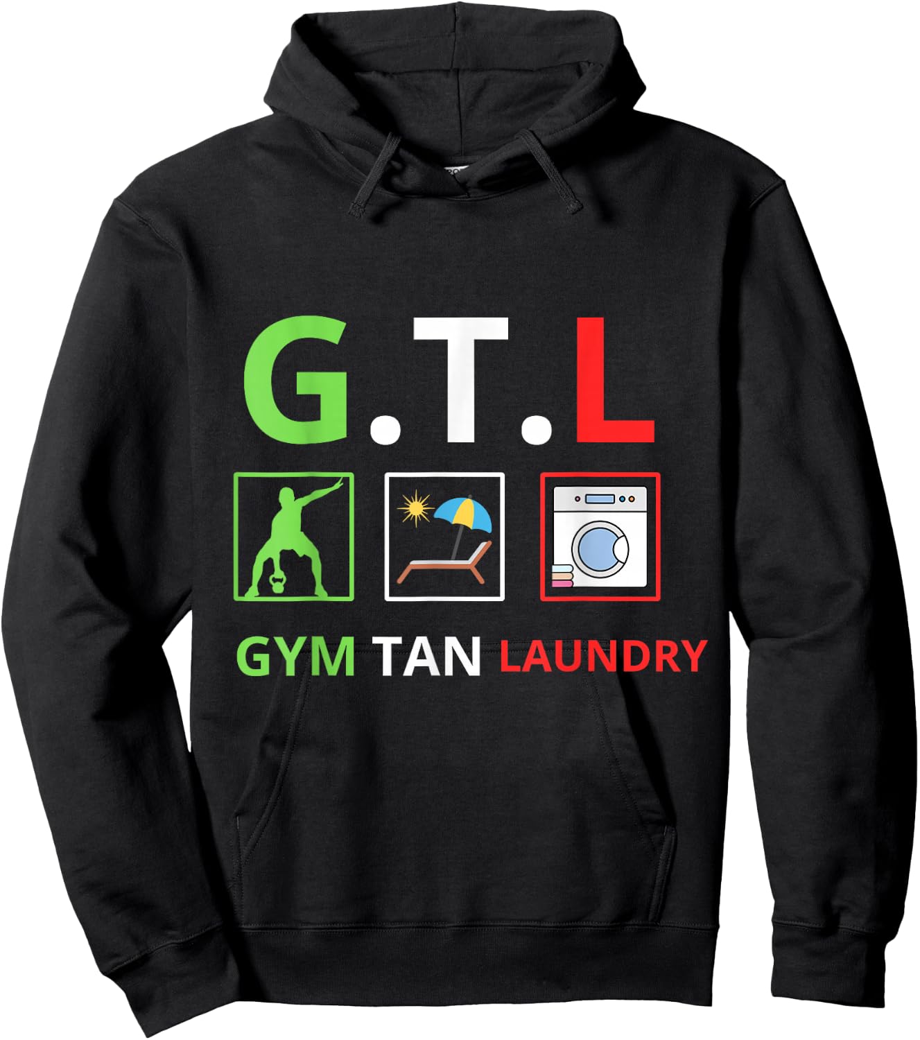 Gym Tan Laundry GTL New Jersey Garden NJ Shore Italian Flag Hoodie - Hoodie | Black