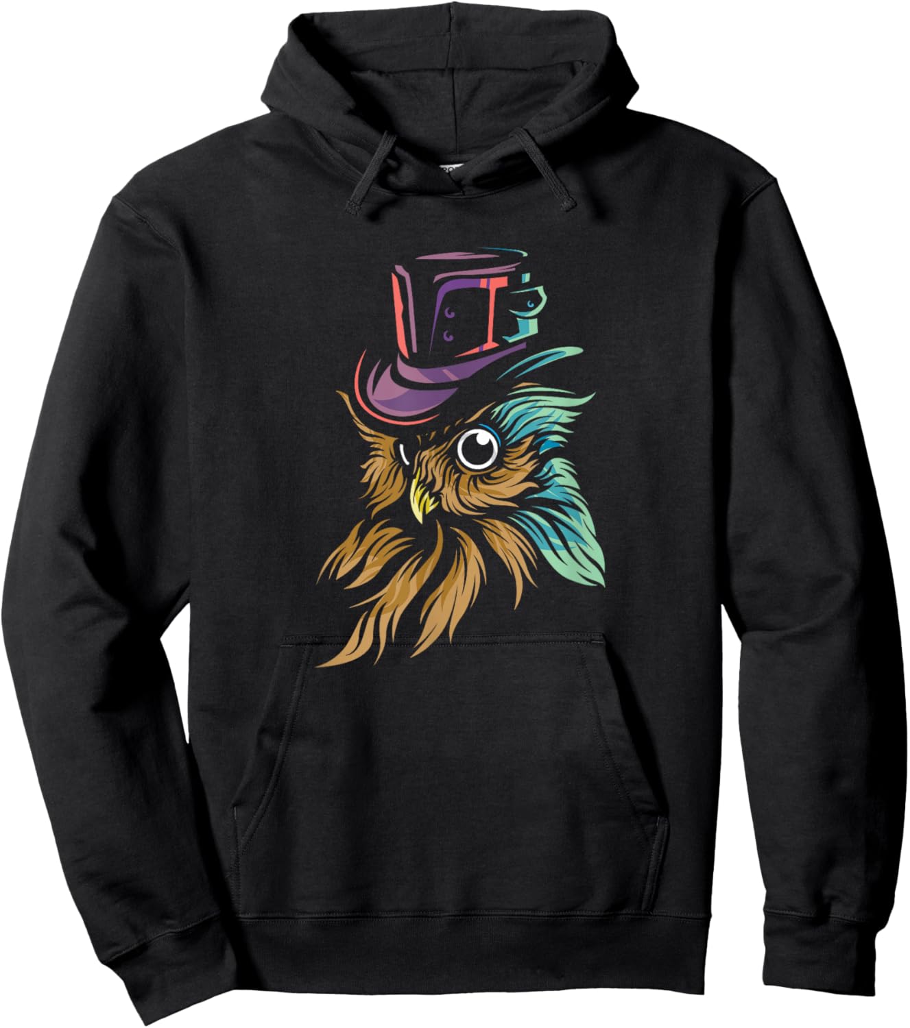 Steampunk Fantasy Owl Gothic Owl Hoodie - Hoodie | Black