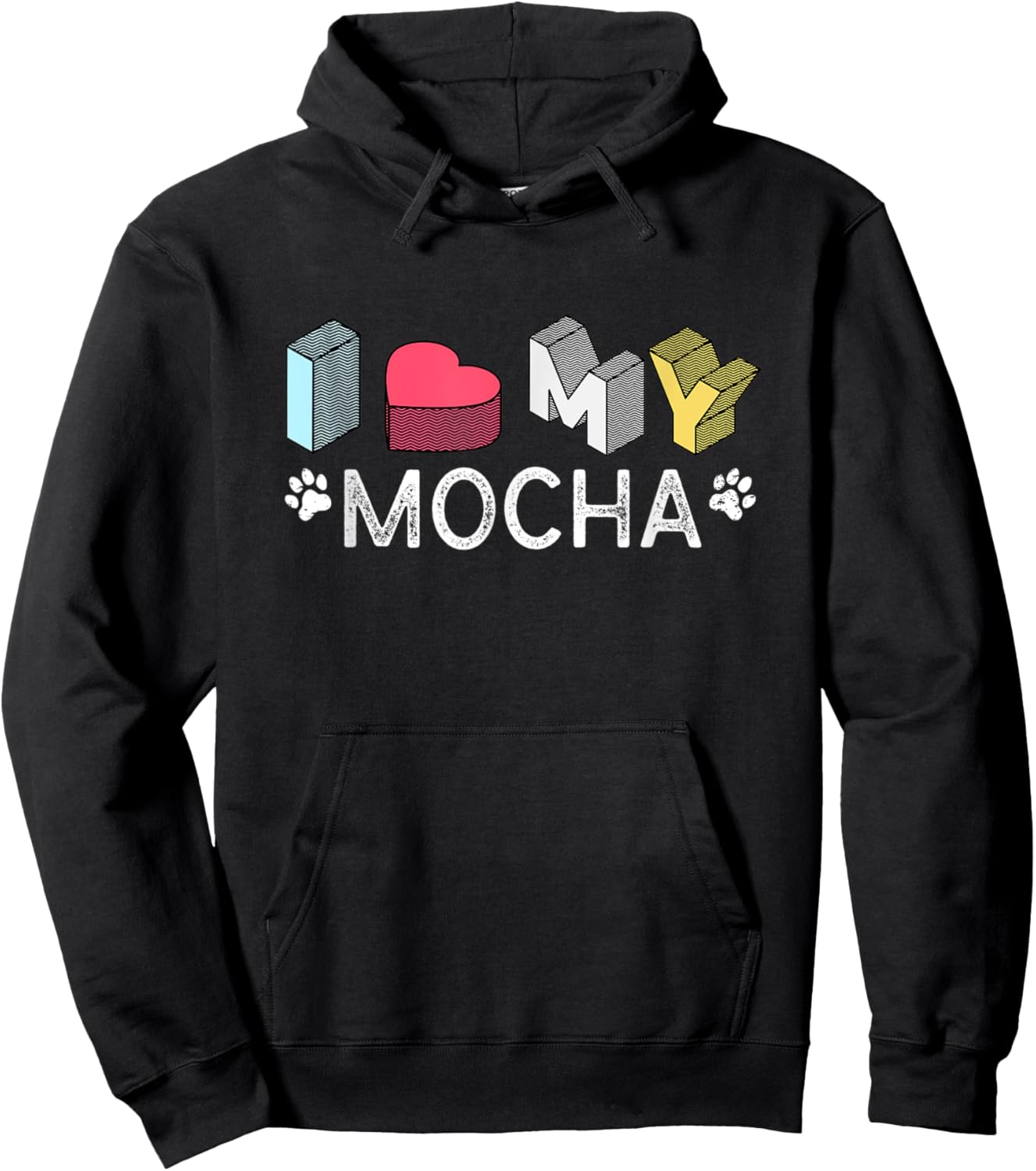 Mocha Personalized Dog Name Mocha Pet Lover Hoodie - Hoodie | Black