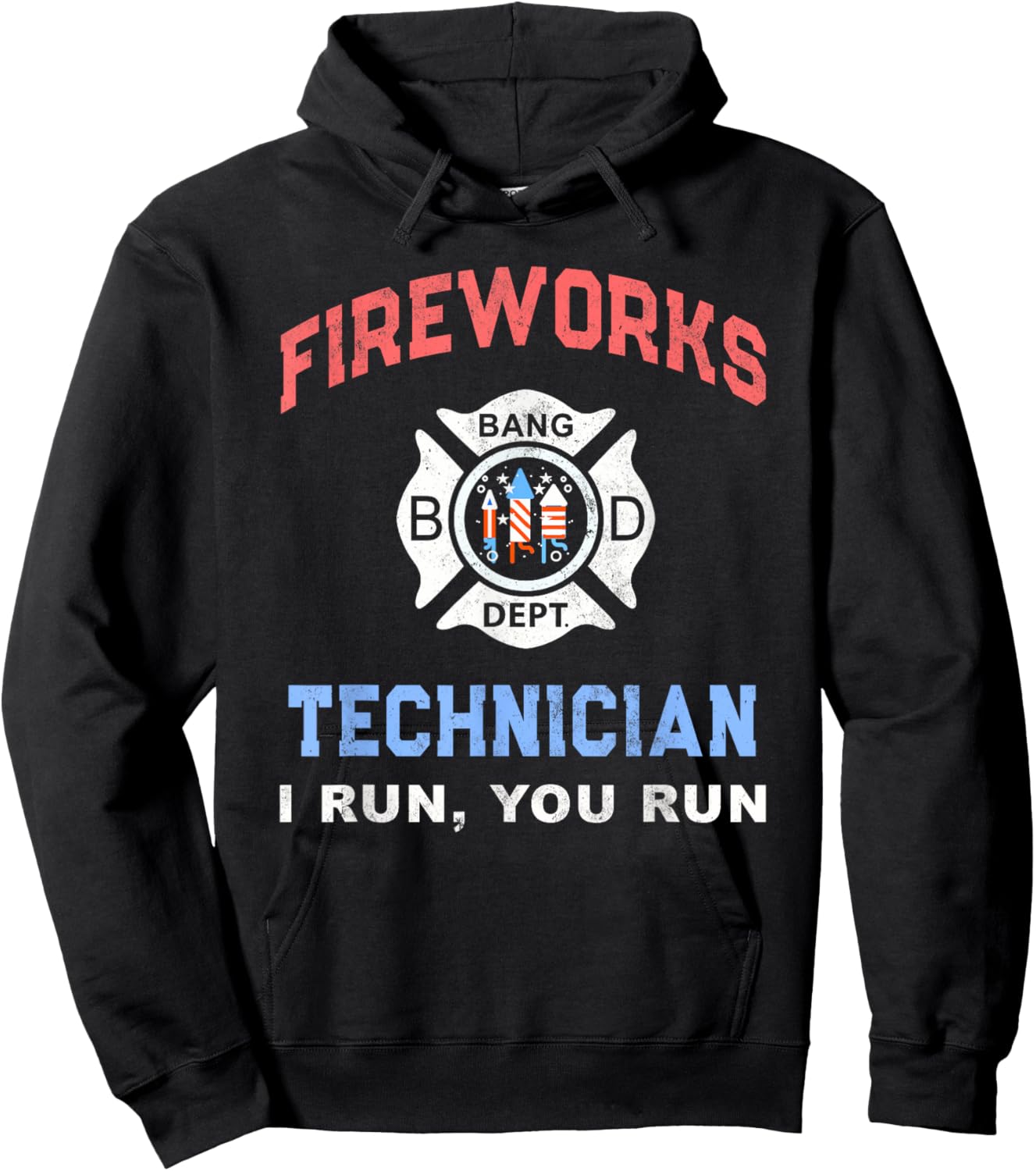 Funny FIREWORKS TECHNICIAN America Firefighter Pyro Expert Hoodie - Hoodie | Black