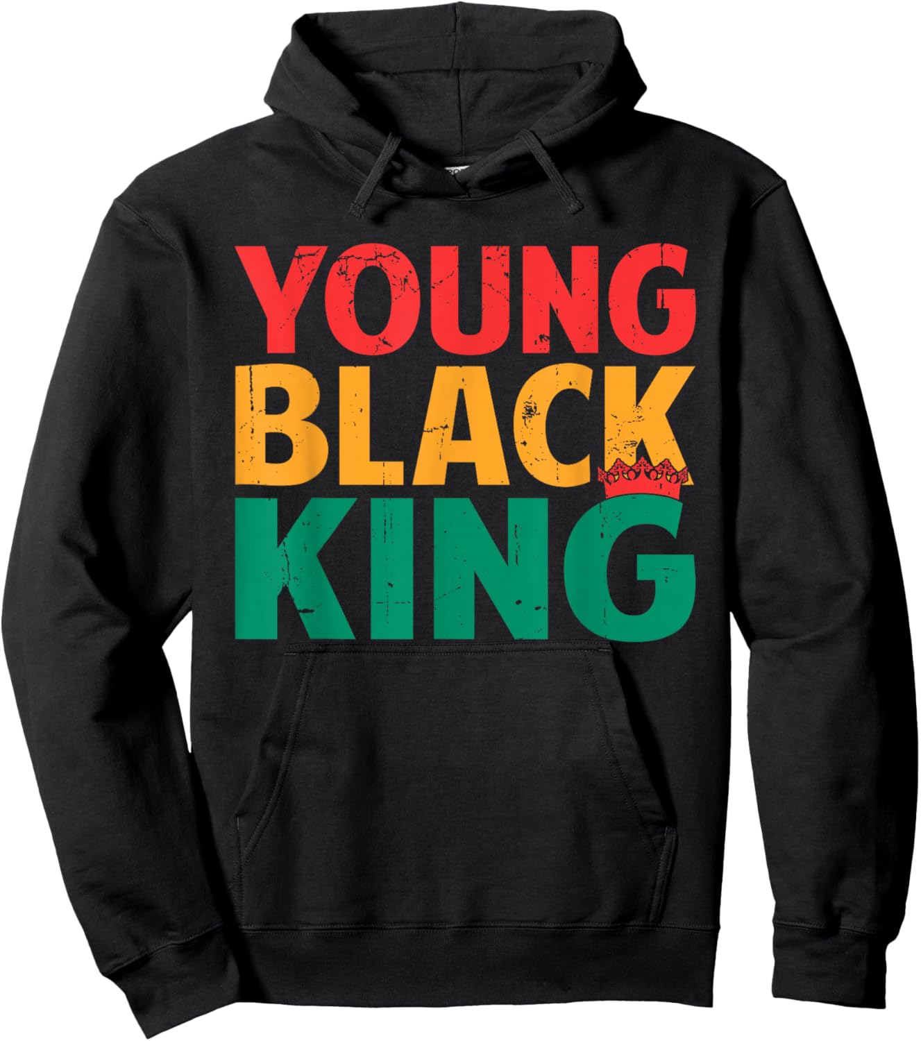 Young Black King - African American Black Heritage Afro Boys Hoodie - Hoodie | Black