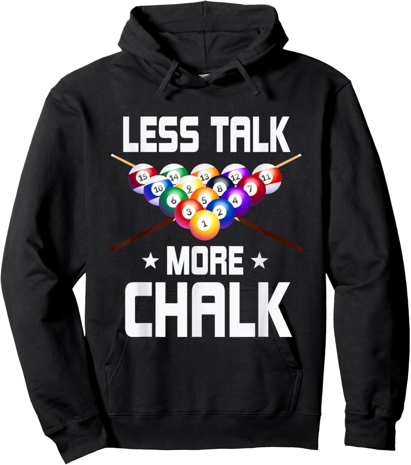 Less Talk More Chalk Pool Snooker Billiard Ball Hoodie - Hoodie | Black