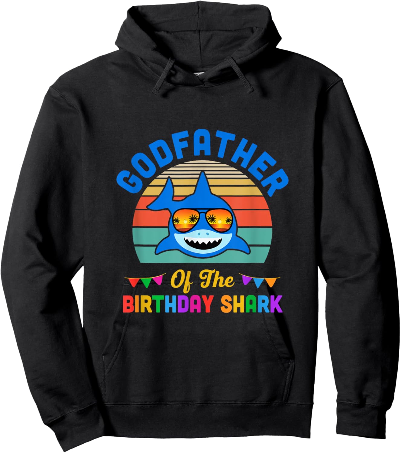 Godfather Of The Shark Birthday Dad Matching Family Hoodie - Hoodie | Black