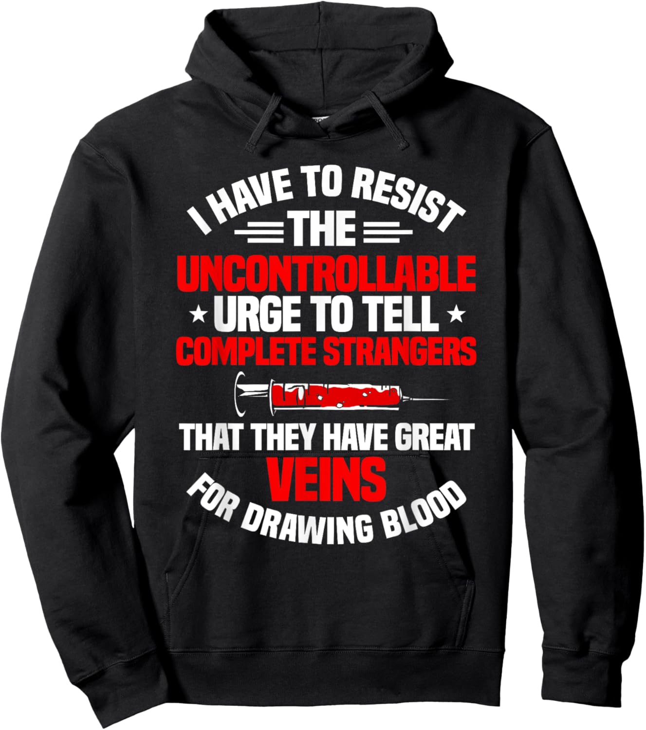 Phlebotomy Phlebotomist Syringe Needle Medical Technician Hoodie - Hoodie | Black