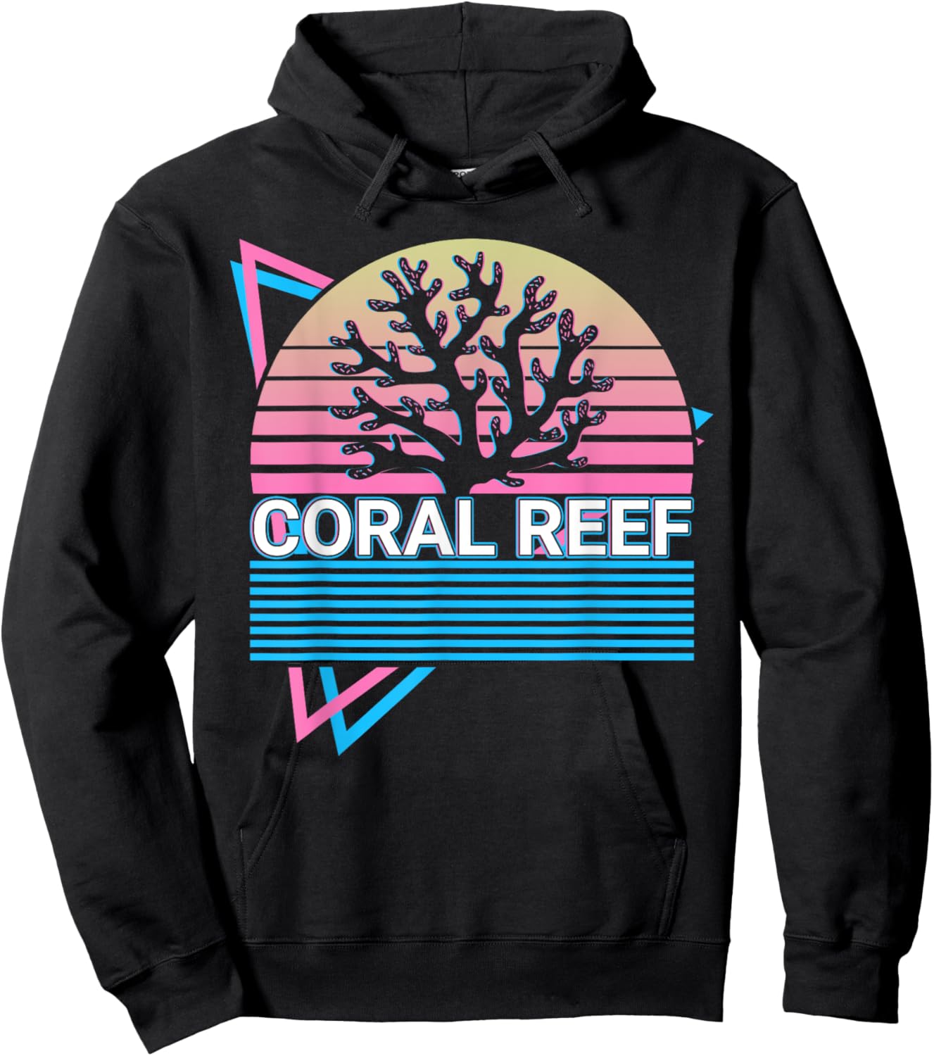 Coral Reef Retro Hoodie - Hoodie | Black