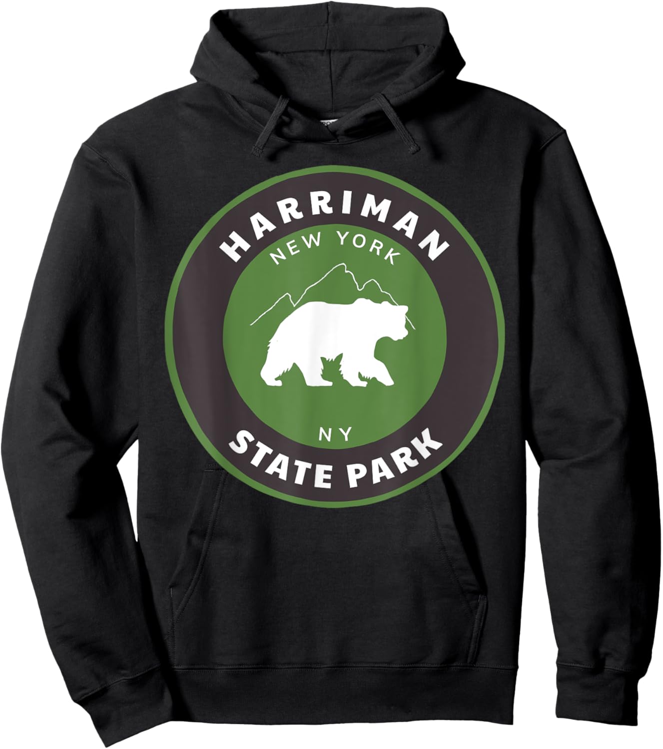 Harriman State Park New York Forest NY Hiking Bear Hoodie - Hoodie | Black