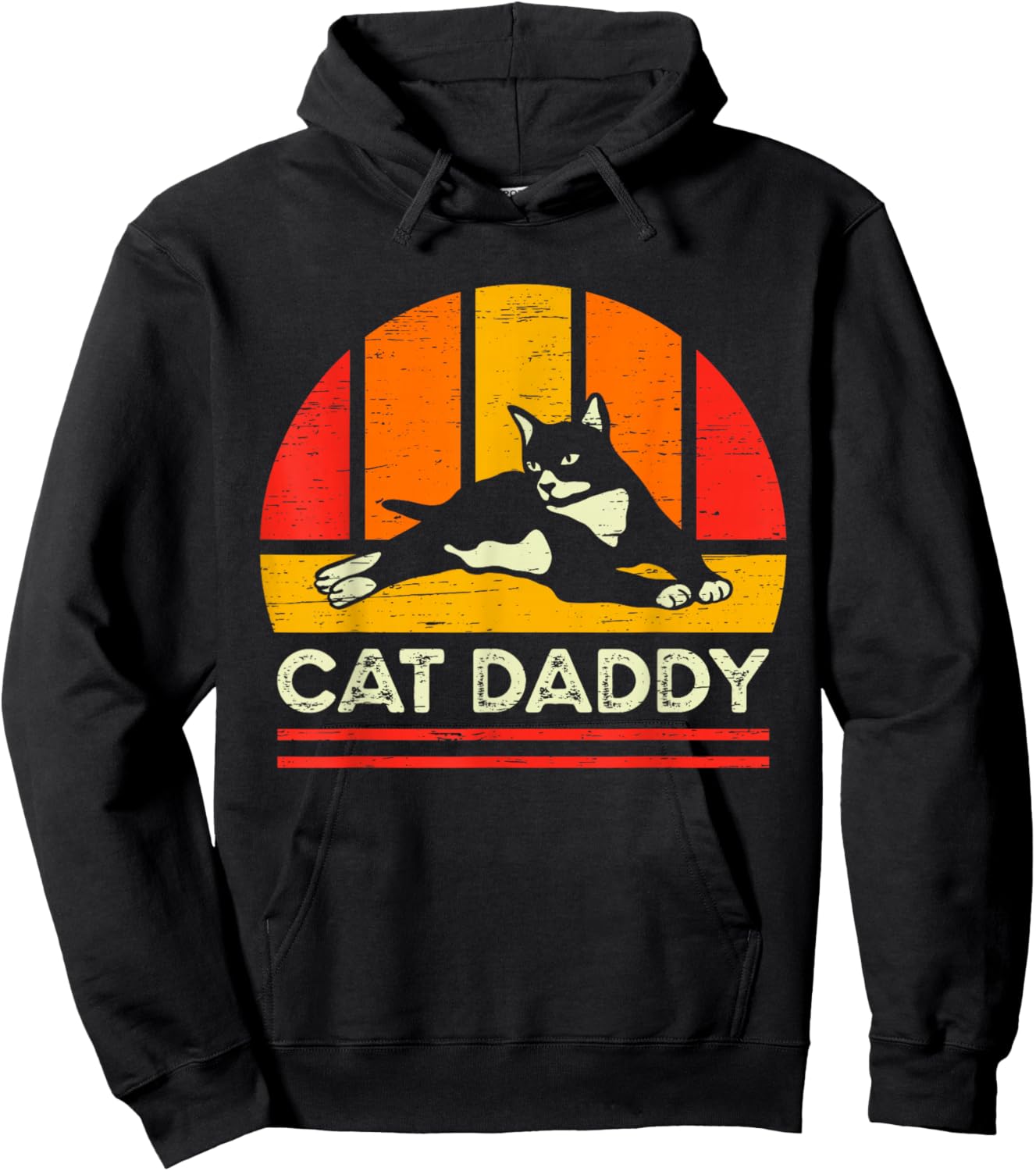 Cat Daddy Father Vintage Black Cats Hoodie - Hoodie | Black