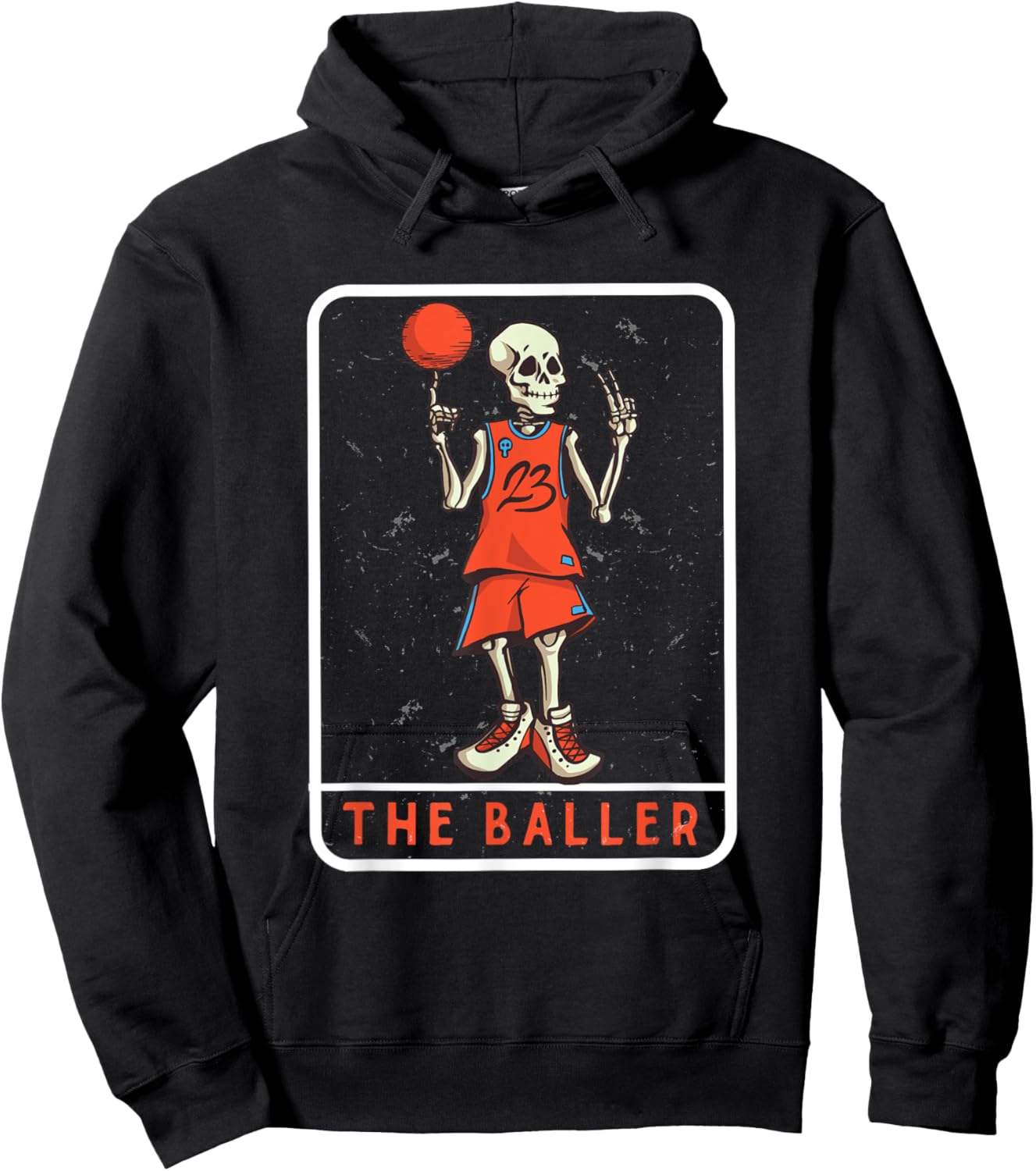 Skeleton basketballer tarot card the baller basketball Hoodie - Hoodie | Black