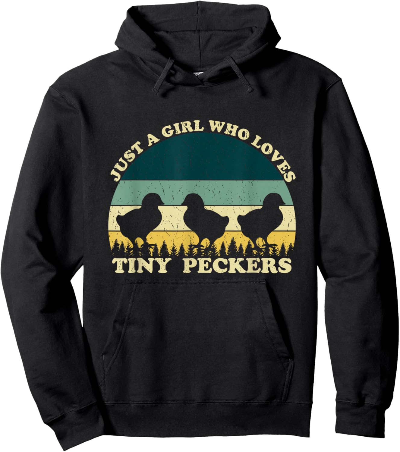 Just A Girl Who Loves Tiny Peckers Funny Chicken Farmer Joke Hoodie - Hoodie | Black