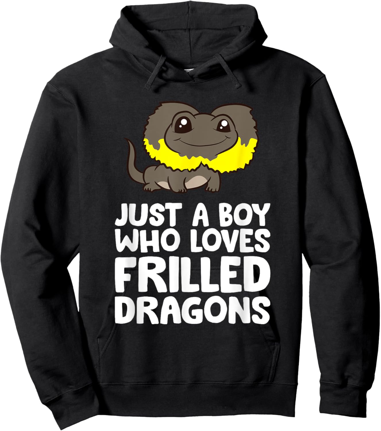 Just a Boy Who Loves Frilled Dragons Frilled Lizard Hoodie - Hoodie | Black