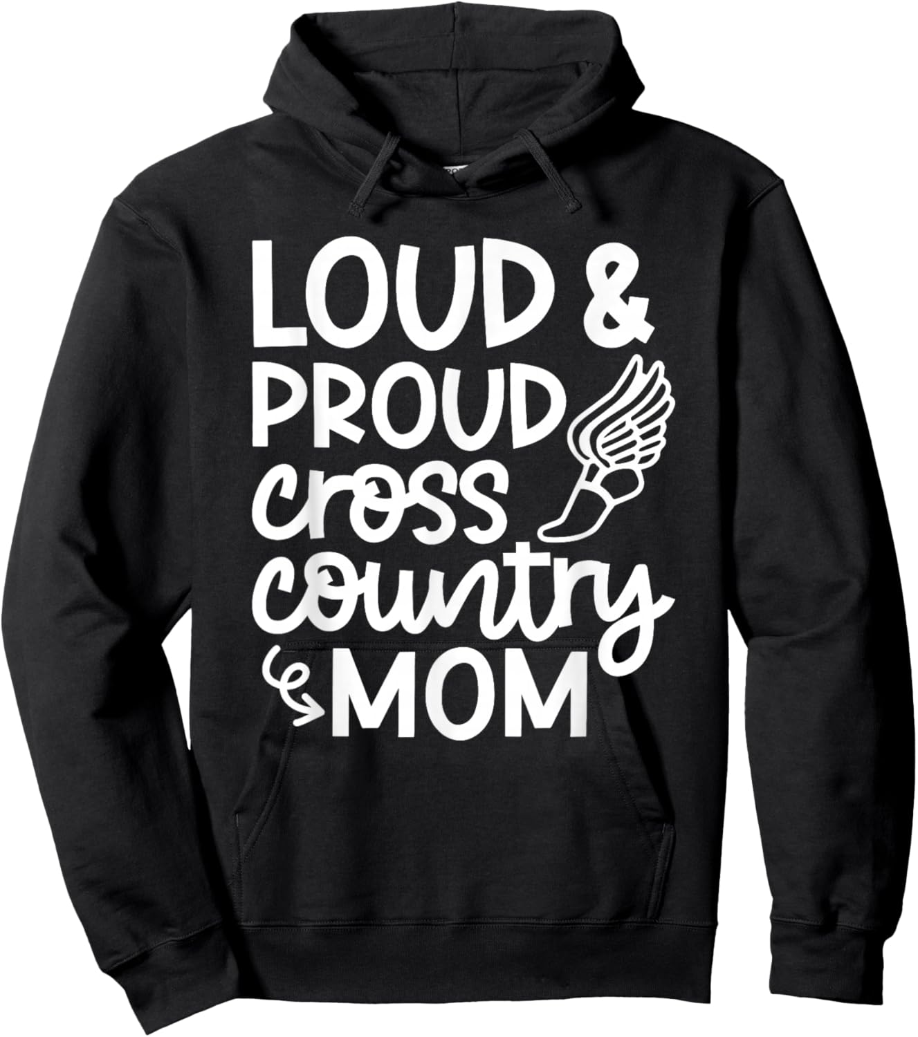 Loud And Proud Cross Country Mom Runner Track And Field Cute Hoodie - Hoodie | Black