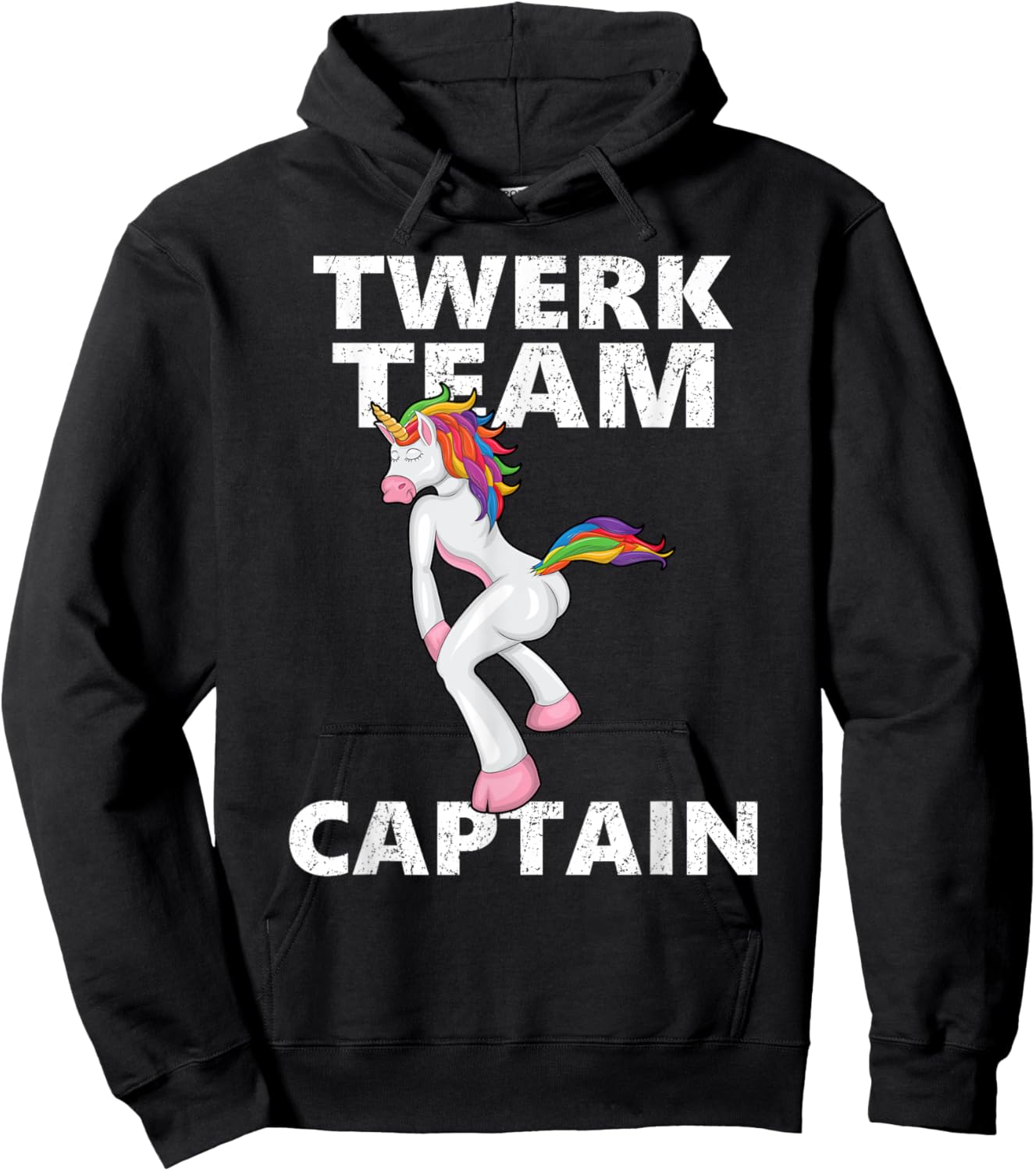 Twerk Team Captain Shirt, Funny Unicorn Hoodie - Hoodie | Black