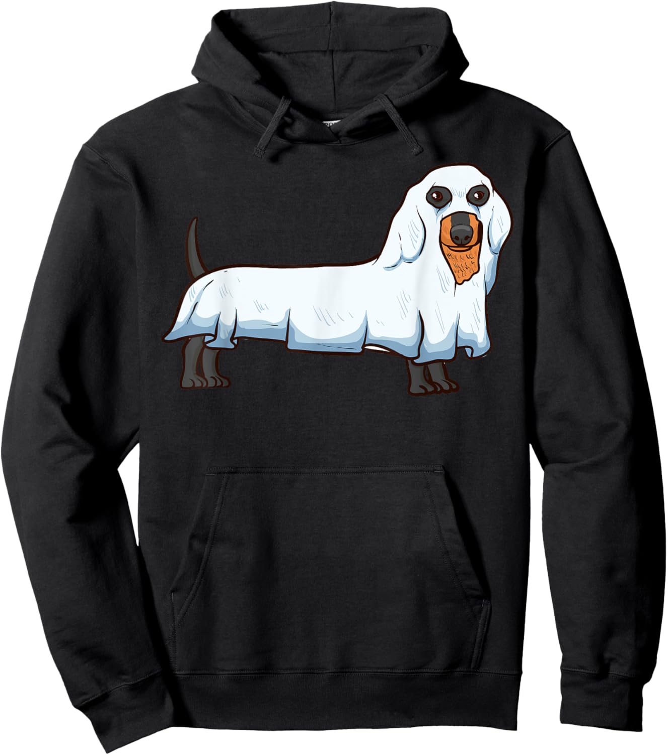 Ghost Dachshund Spooky Dog Viennese Halloween Costume Hoodie - Hoodie | Black