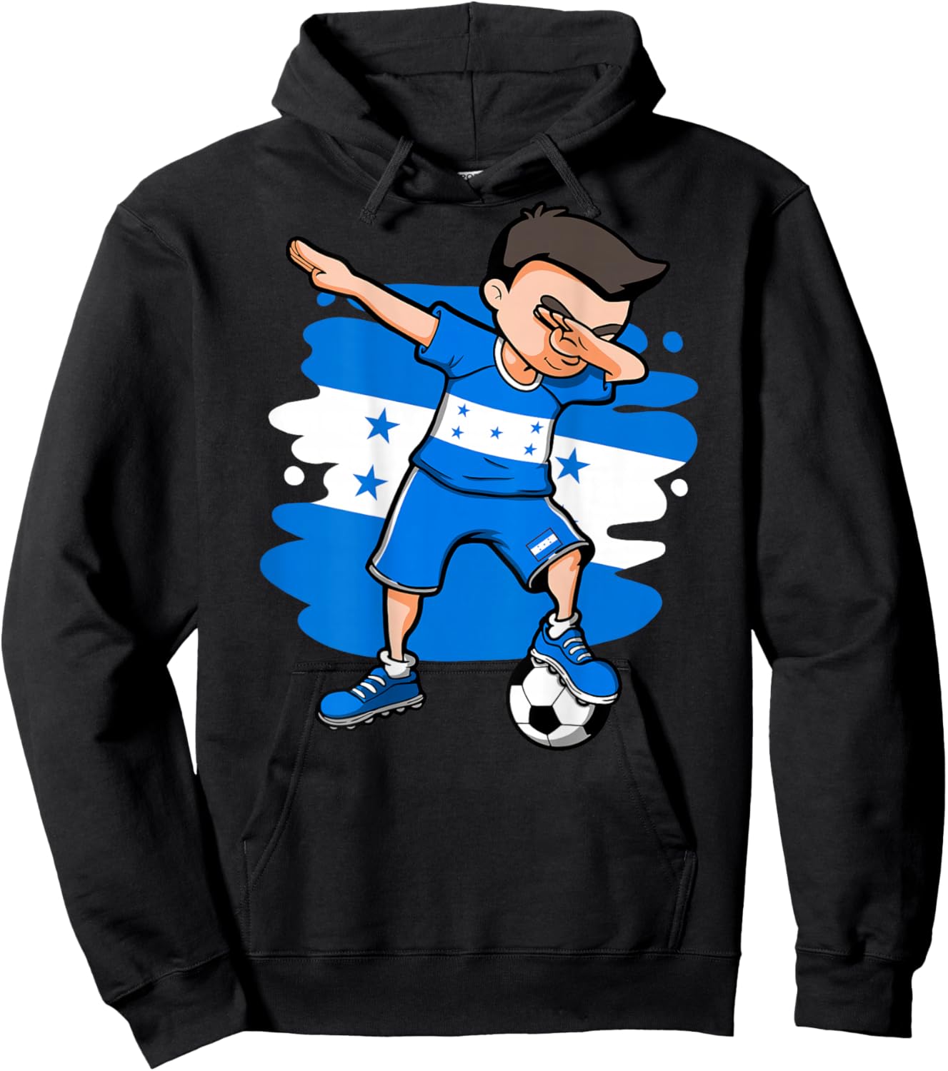Dabbing Soccer Boy Honduras Jersey Honduran Football Lovers Hoodie - Hoodie | Black