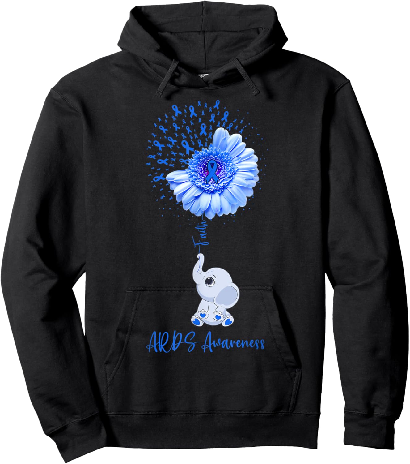 ARDS Awareness Faith Elephant Survivor Fighter Hoodie - Hoodie | Black