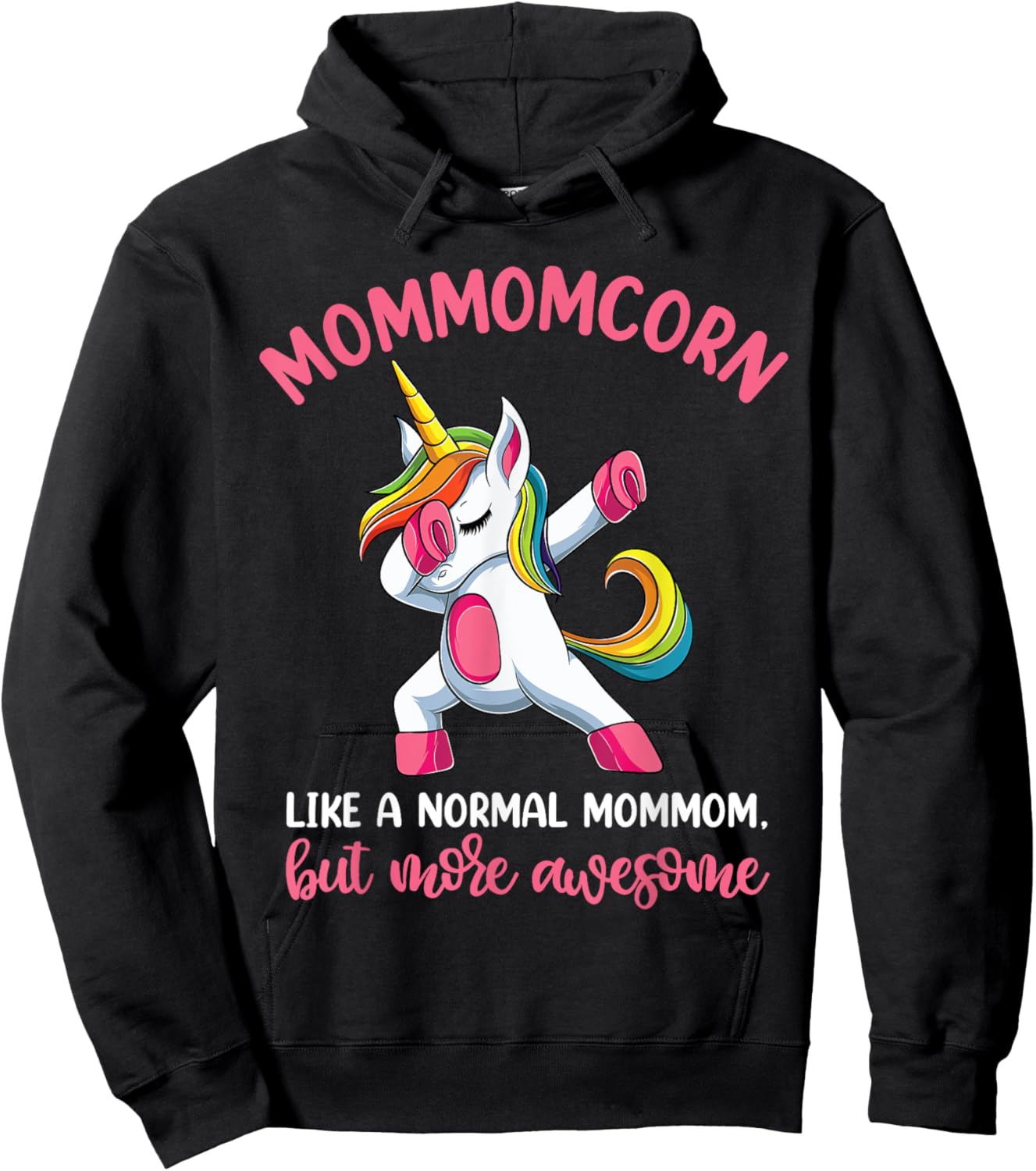 Mommomcorn Mommom Unicorn Shirts, Unicorn Birthday Hoodie - Hoodie | Black