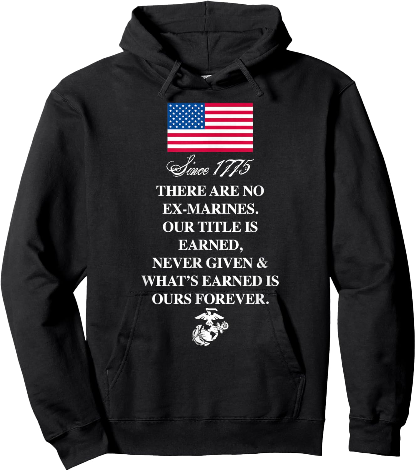 Ther Are No Ex-marines Hoodie - Hoodie | Black
