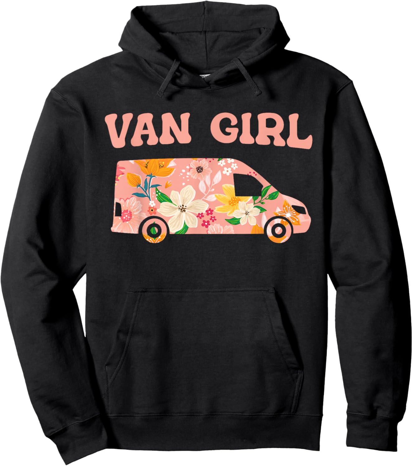Funny Vanlife Camper Camping Van - Van Girl Hoodie - Hoodie | Black