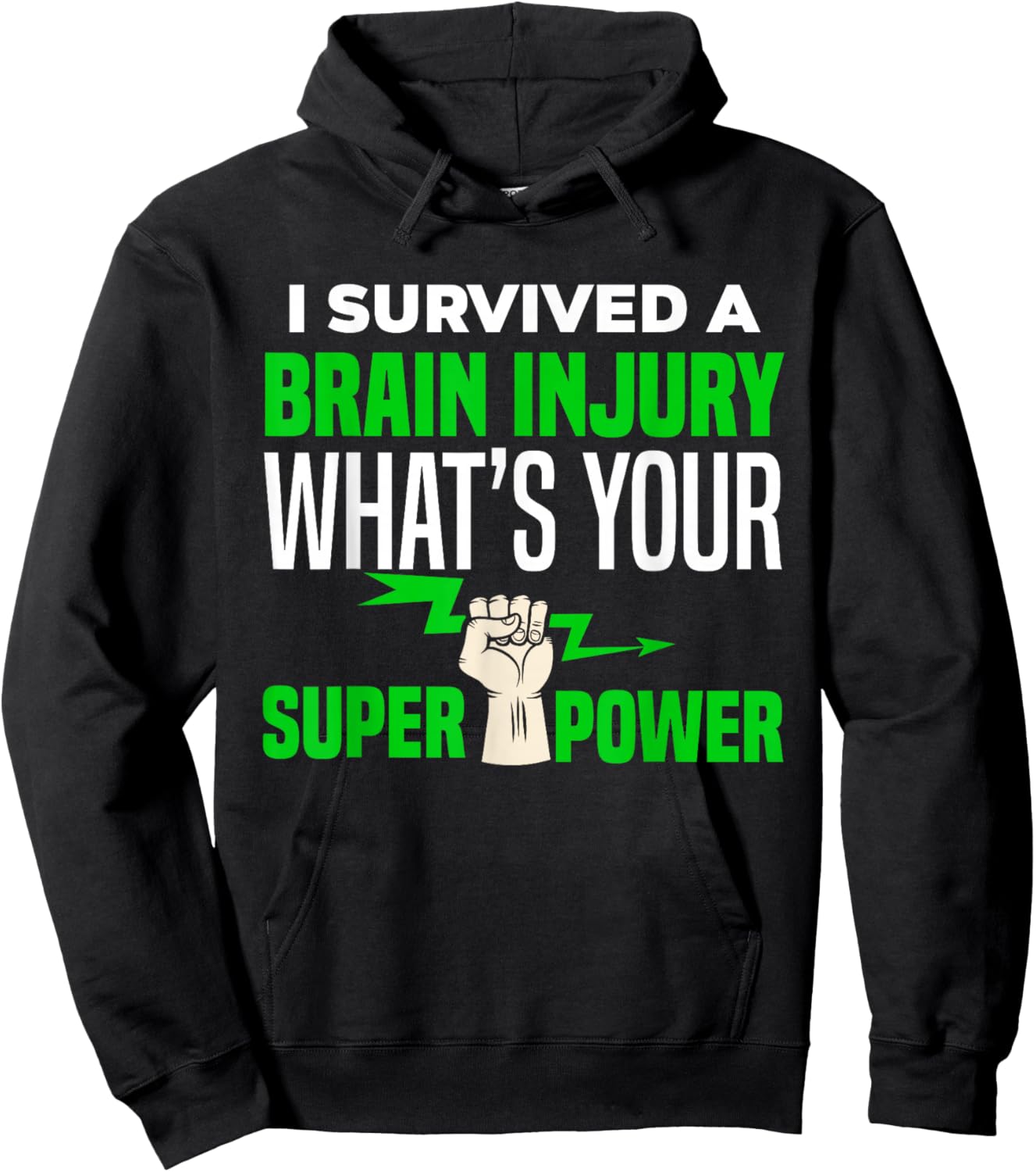 I Survived Brain Injury Awareness TBI Brain Injury Survivor Hoodie - Hoodie | Black