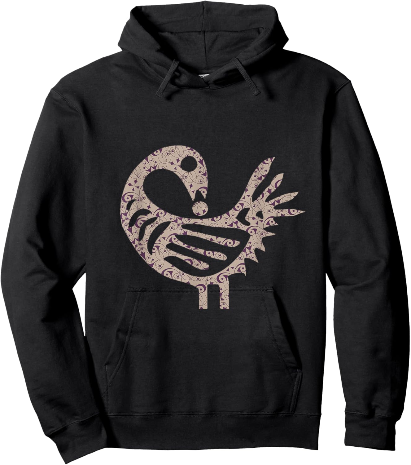 Sankofa Bird Simple Purple Afrocentric Adinkra Symbol Hoodie - Hoodie | Black
