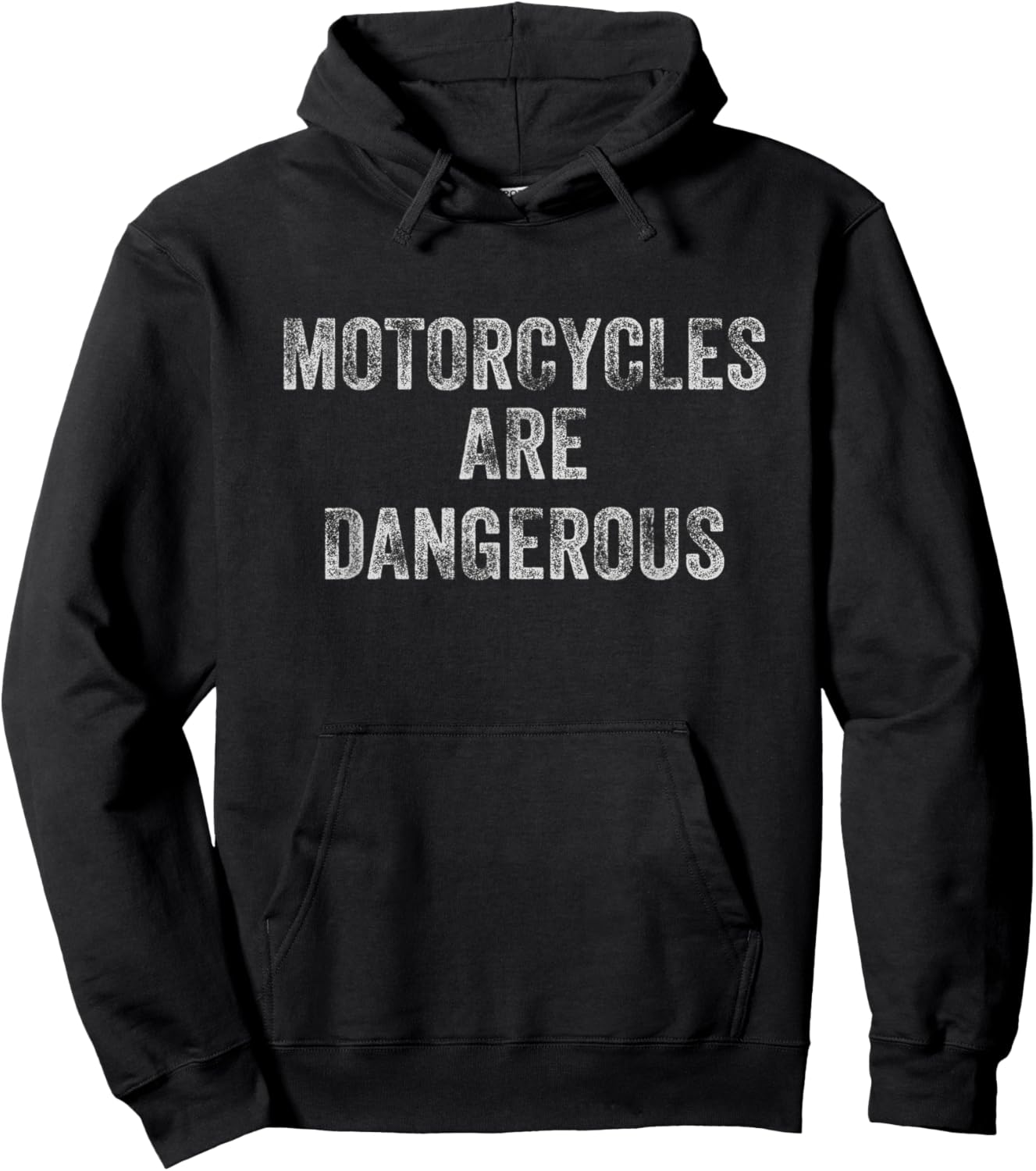 Distressed Retro Vintage Motorcycles Are Dangerous Biker Hoodie - Hoodie | Black