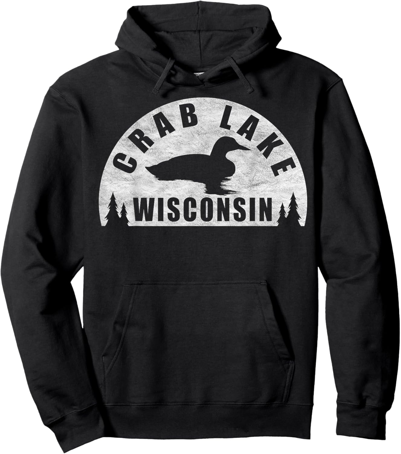 Crab Lake Northern Wisconsin Loon Hoodie - Hoodie | Black