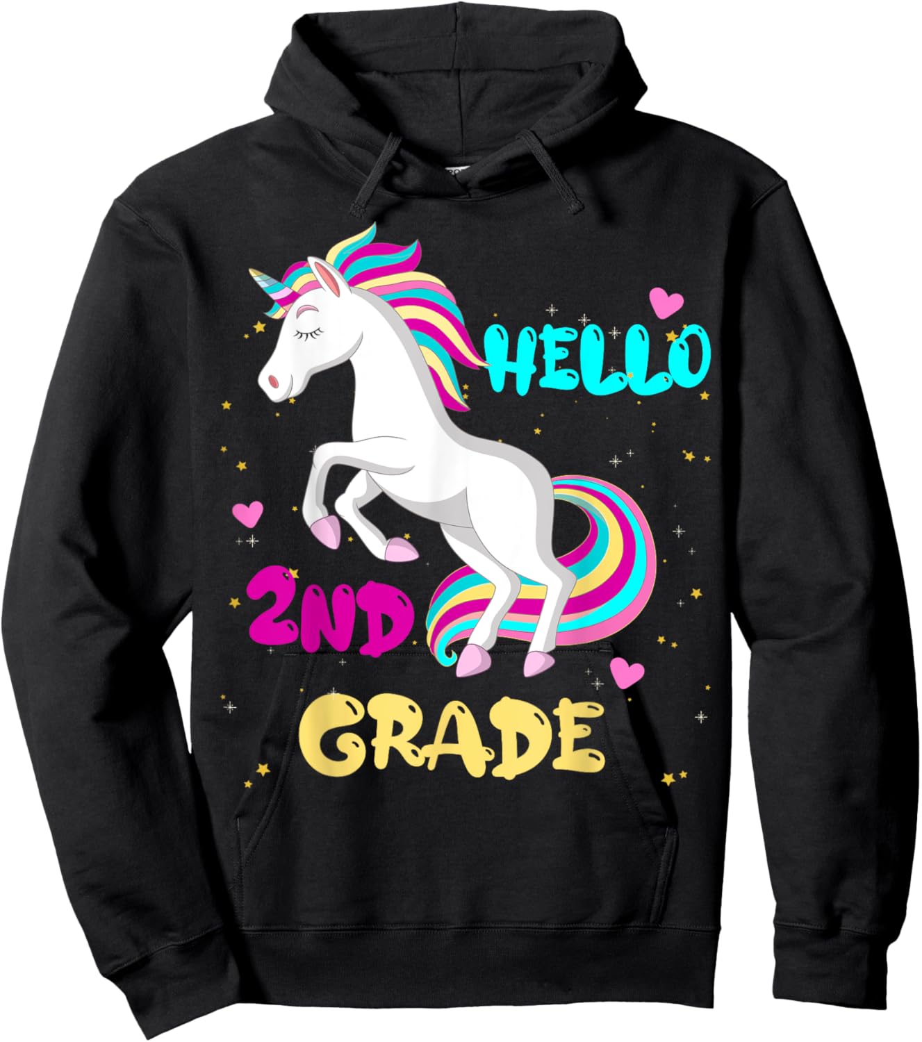 Hello 2nd grade First Day of Second grade Here I come Girl Hoodie - Hoodie | Black