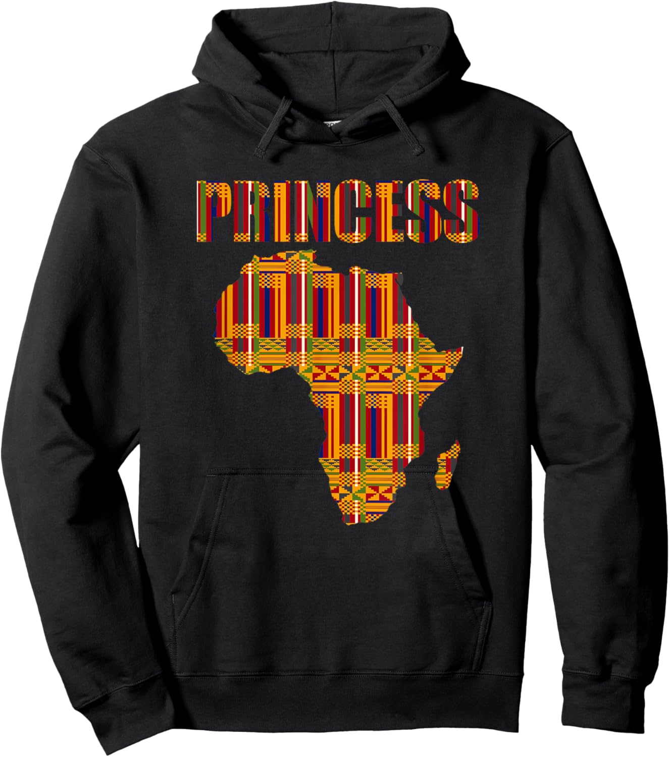 Africa Princess Kente Pattern Juneteenth Africa Princess Hoodie - Hoodie | Black