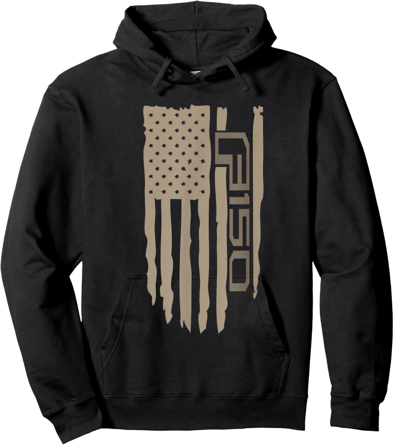 Wandering Wheels F150 American Flag Hoodie - Hoodie | Black