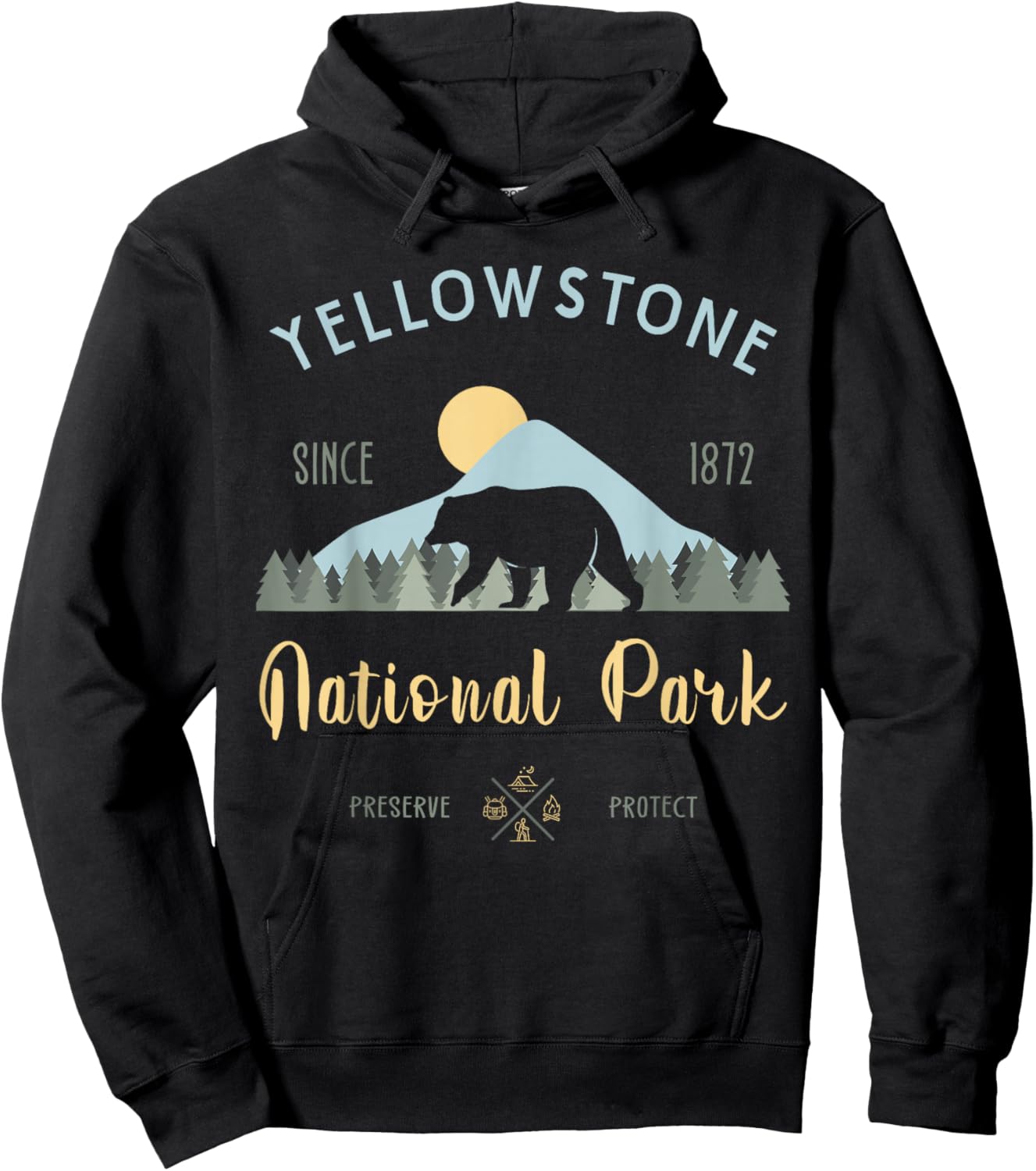 Outdoor National Park Yellowstone National Park Hoodie - Hoodie | Black