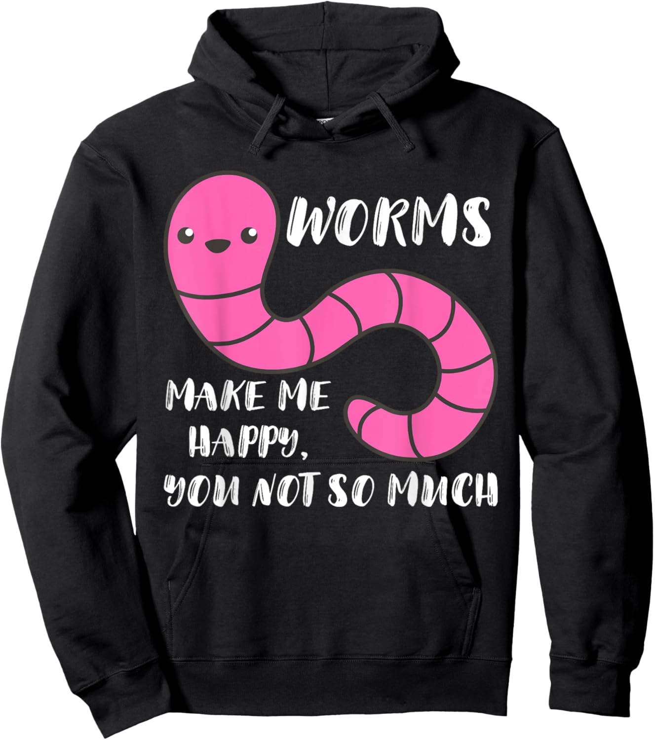 Worm Farmer Worms Makes Me Happy Vermiculture Worm Farming Hoodie - Hoodie | Black