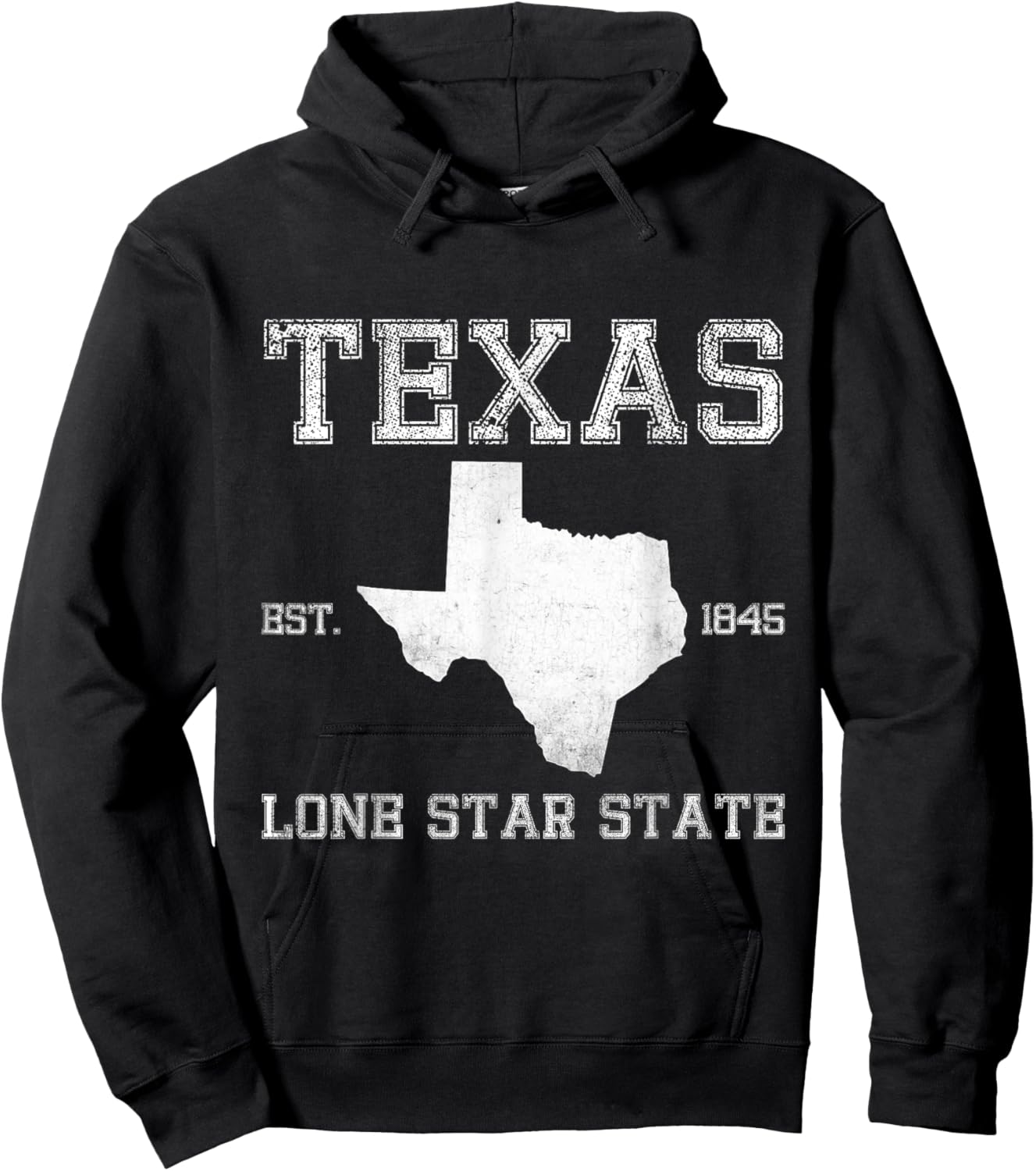 Texas Flag State US Vintage Longhorn Texas Retro Hoodie - Hoodie | Black