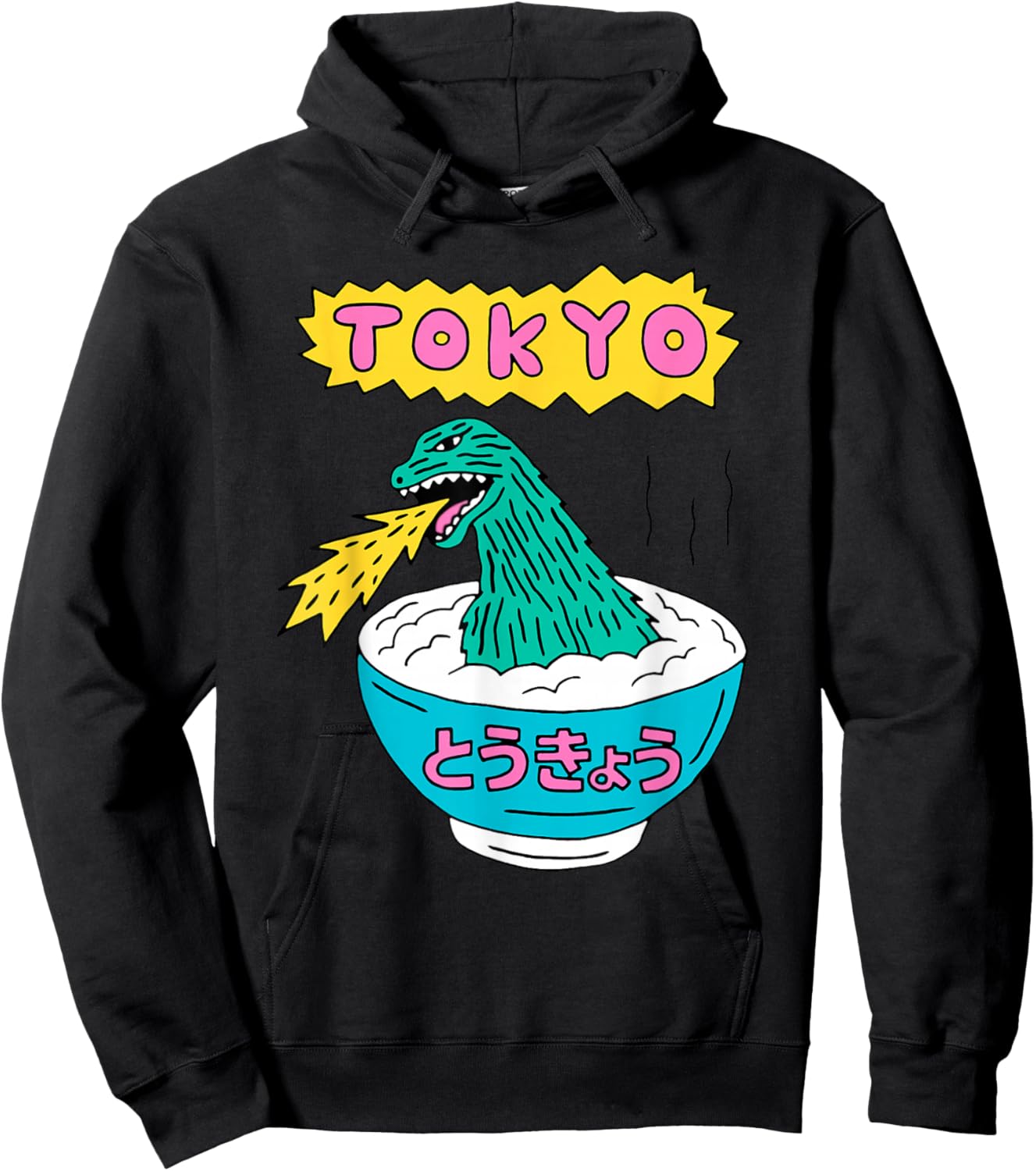 Tokyo Japan Funny Vintage Monster Attack On Soup Ramen Gifts Hoodie - Hoodie | Black