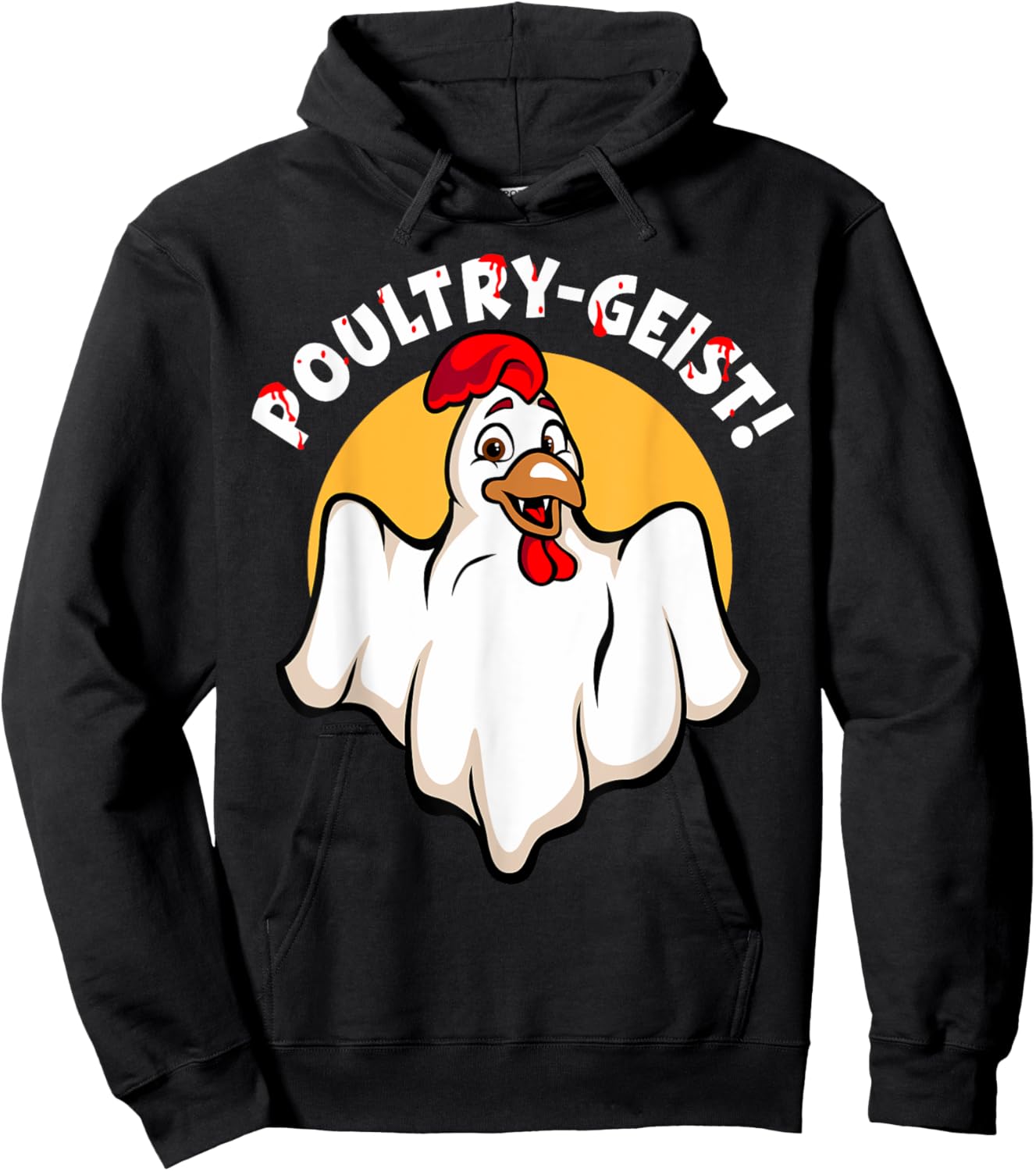 Poultry-Geist Scary Halloween Ghost Chicken Hoodie - Hoodie | Black