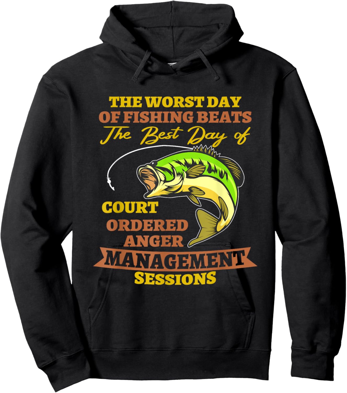 the worst day of fishing beats court ordered Outdoor Rod Hoodie - Hoodie | Black
