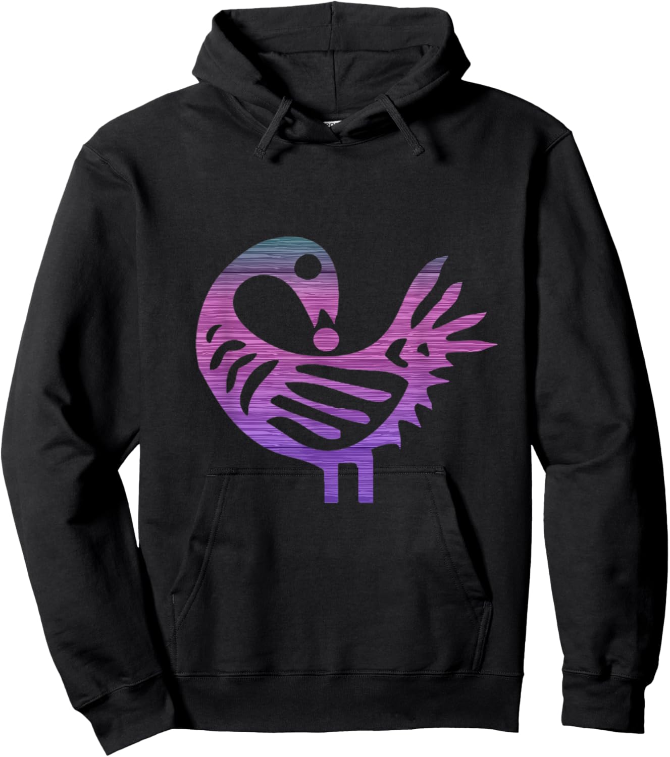 Sankofa Bird Simple Purple Afrocentric Adinkra Symbol Hoodie - Hoodie | Black