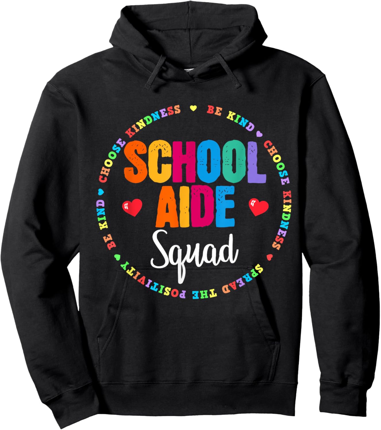 Admin School Aide Squad Funny Back To School Teacher Crew Women Girls Kids Hoodie - Hoodie | Black