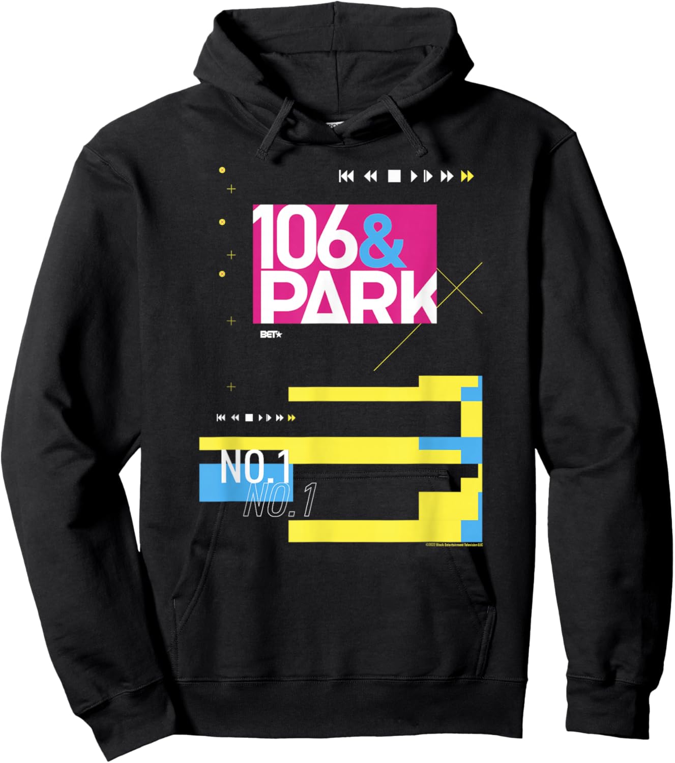 BET 106 & Park Composition - Women's -Adults Black Modern Letter Print - Small - - Short Sleeve - Classic Fit - Imported Hoodie - Hoodie | Black