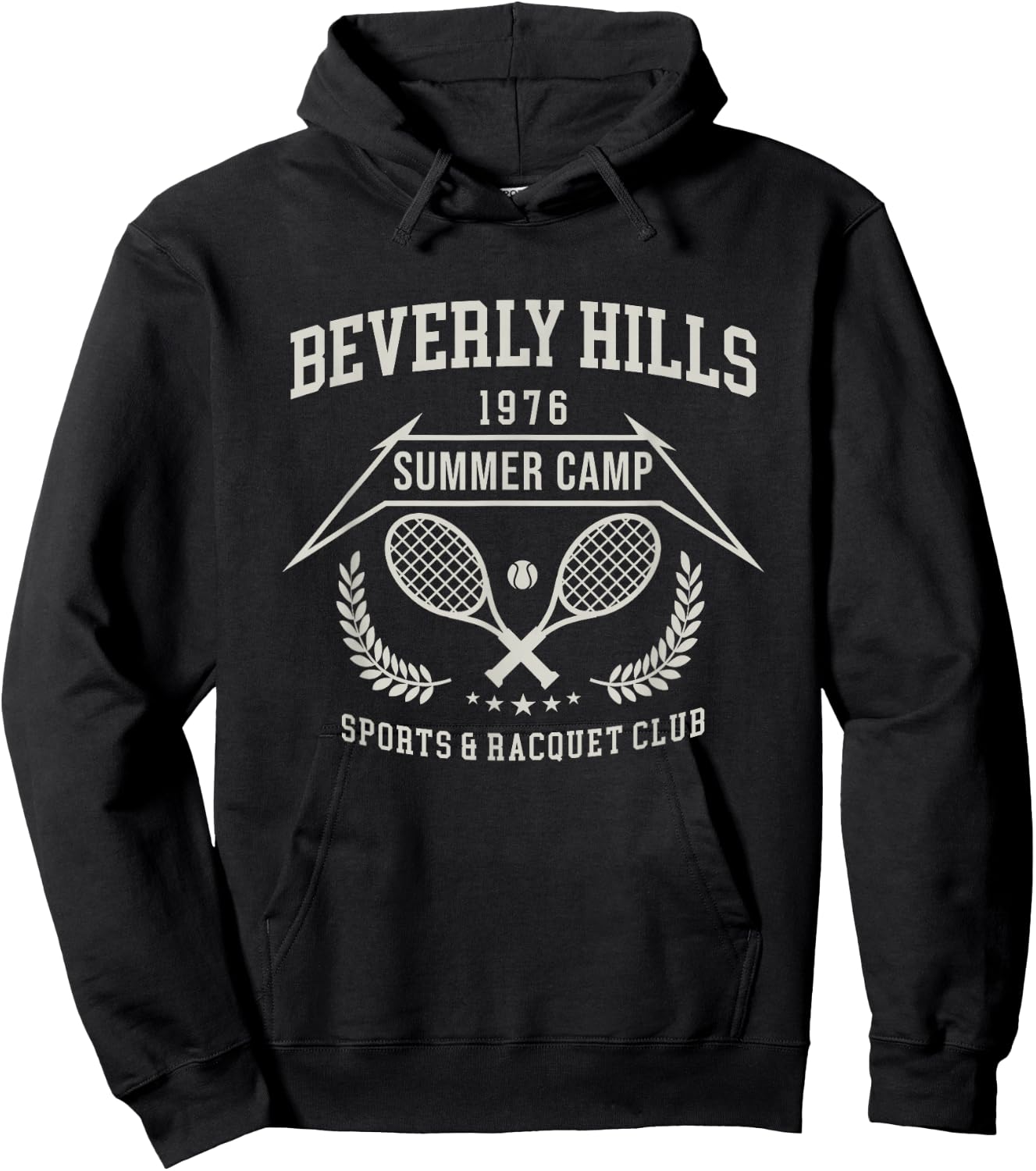 Retro 70s Tennis Beverly Hills Summer Camp CA Boys Hoodie - Hoodie | Black