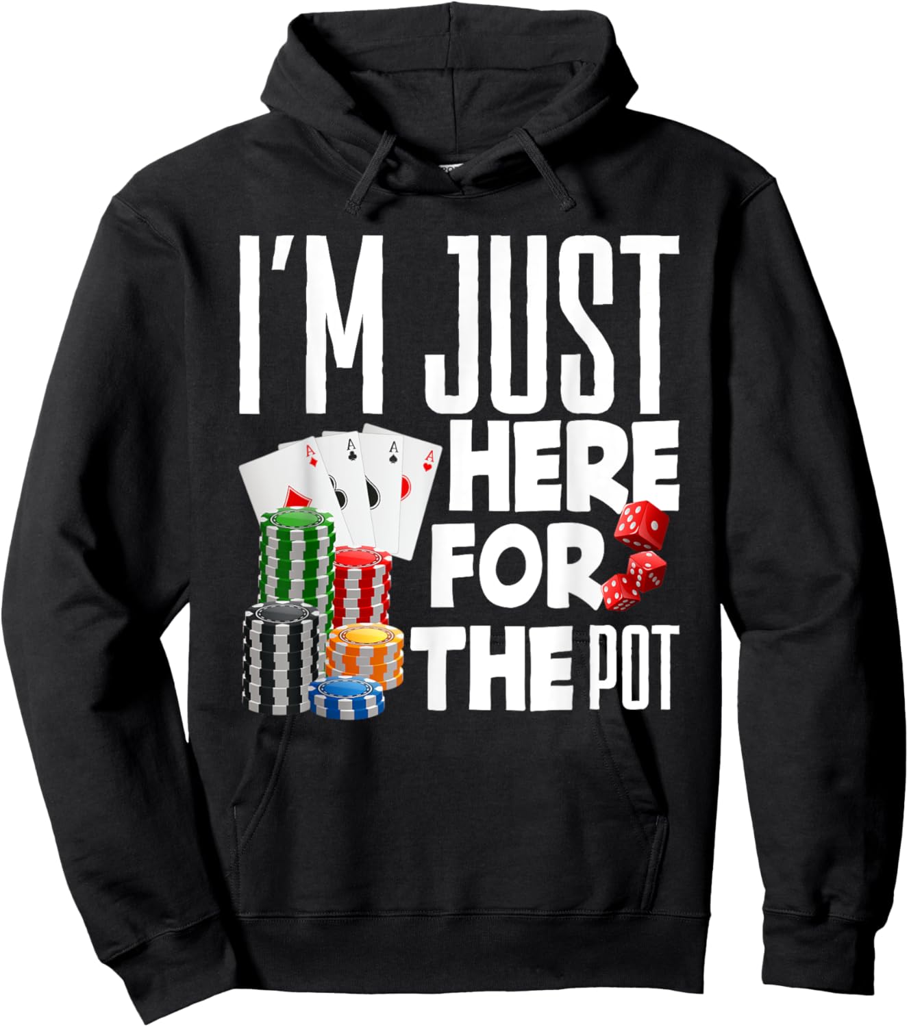 Poker Casino Texas Hold'em Gambling Pot Cards Player Hoodie - Hoodie | Black
