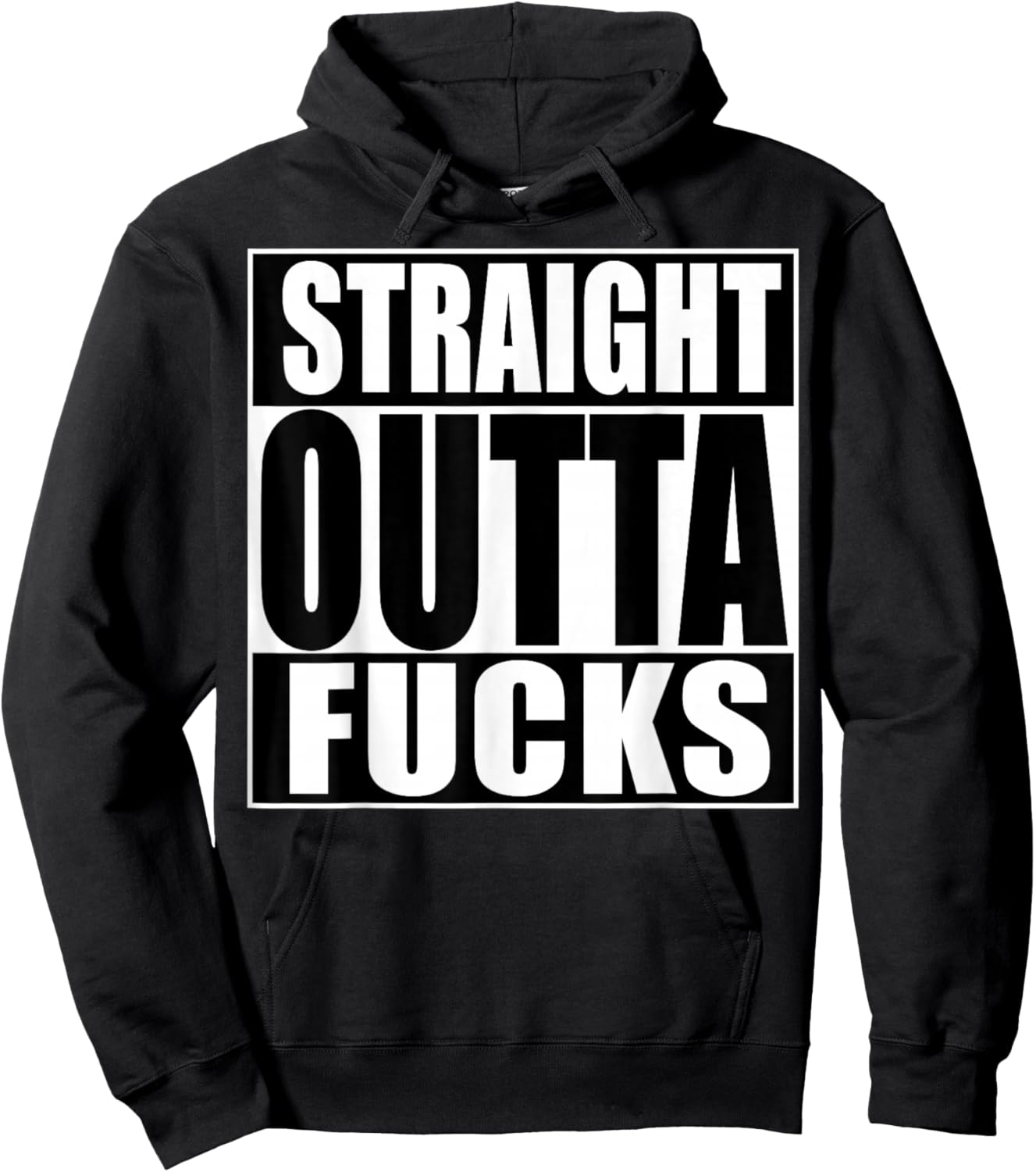 Straight Outta Fucks Funny Zero Fucks Given Hoodie - Hoodie | Black