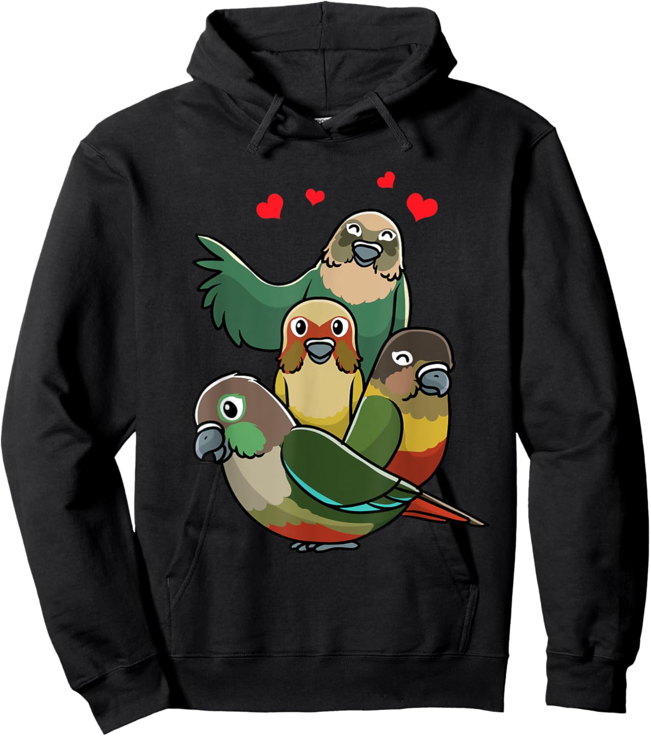 Green Cheek Conure Green-Cheeked Parakeet Parrot Hoodie - Hoodie | Black