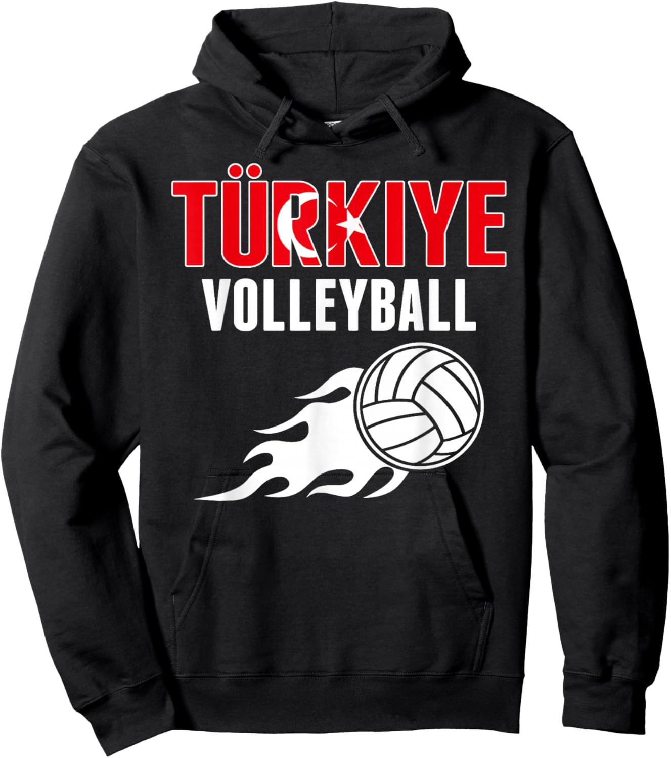 Proud Türkiye Volleyball Fan Jersey Pride Turkey Flag Sport Hoodie - Hoodie | Black