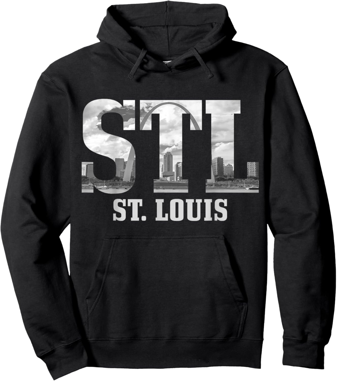 St. Louis STL Skyline Pride Missouri Vintage Hoodie - Hoodie | Black