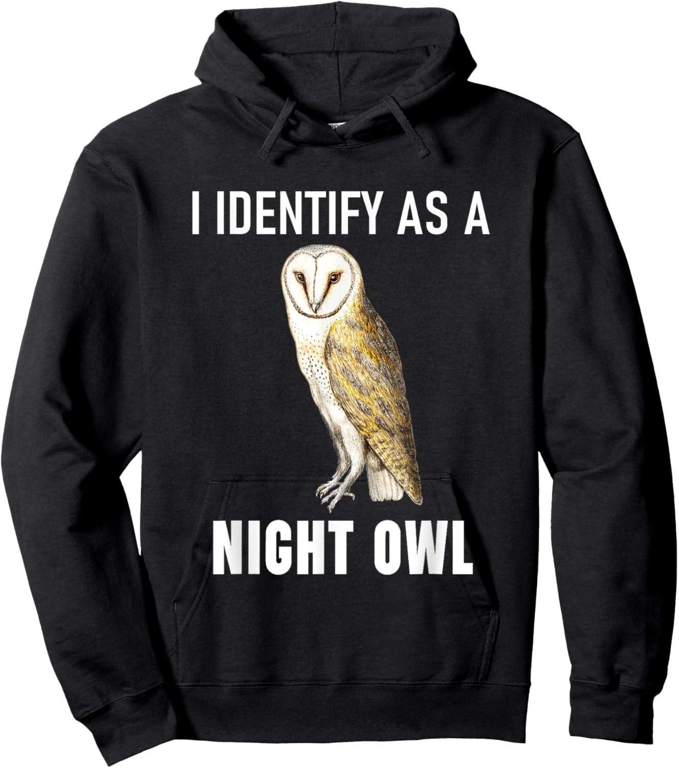 Funny Anti-Morning Person I Identify As A Night Owl Hoodie - Hoodie | Black