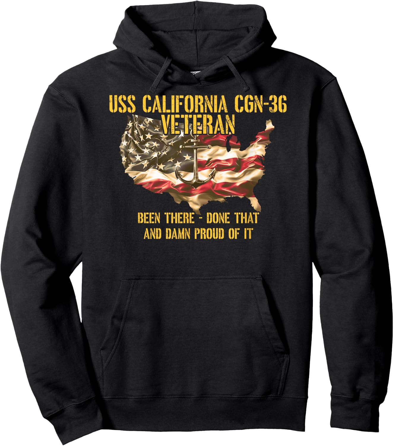 Vintage USS California CGN-36 Guided Missile Cruiser Veteran Hoodie - Hoodie | Black