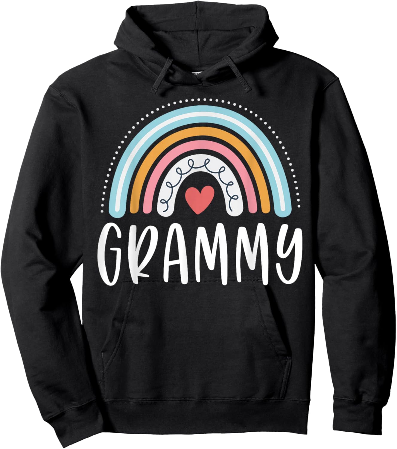 Grammy Gifts For Grandma Family Rainbow Graphic Hoodie - Hoodie | Black